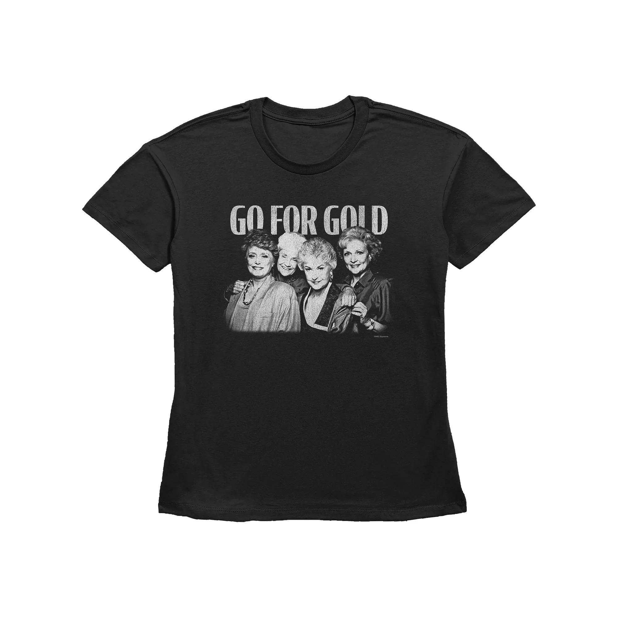 Women's The Golden Girls Go For Gold Graphic Tee, Size: Small, Black Product Image