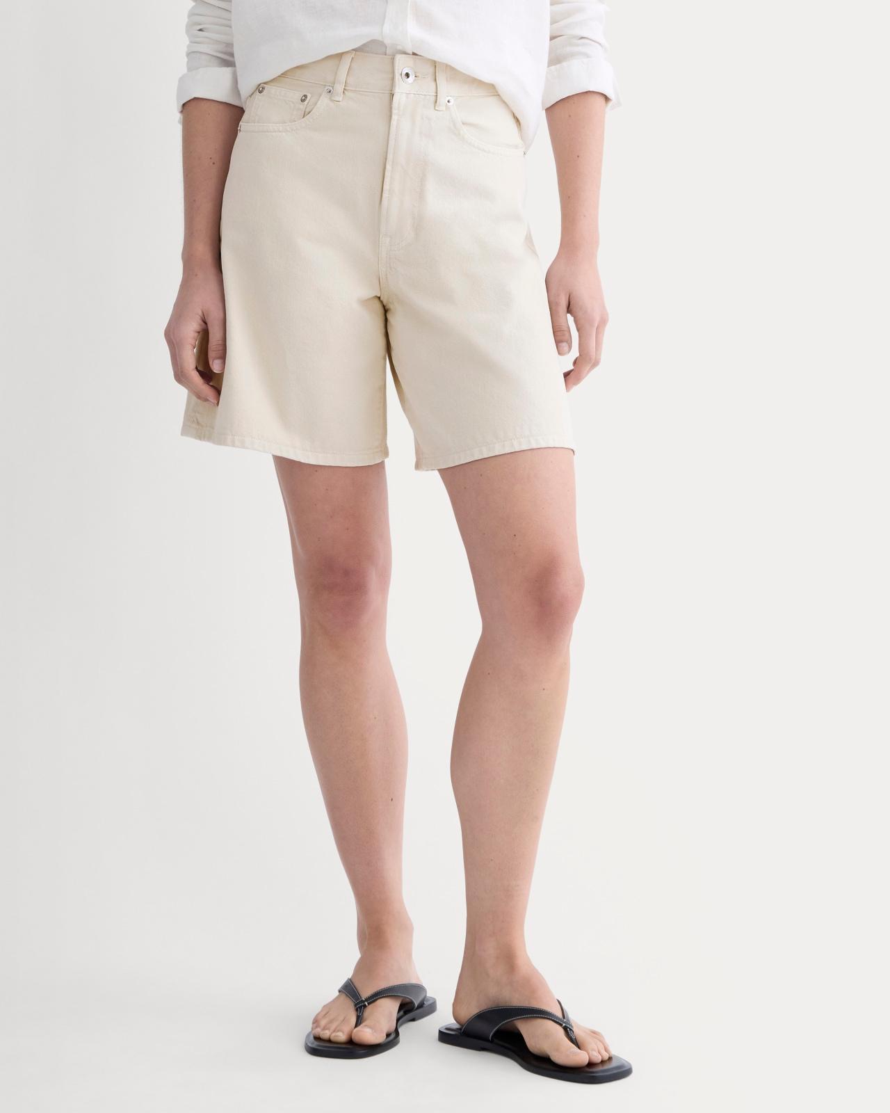 The Long A-Line Denim Short Product Image