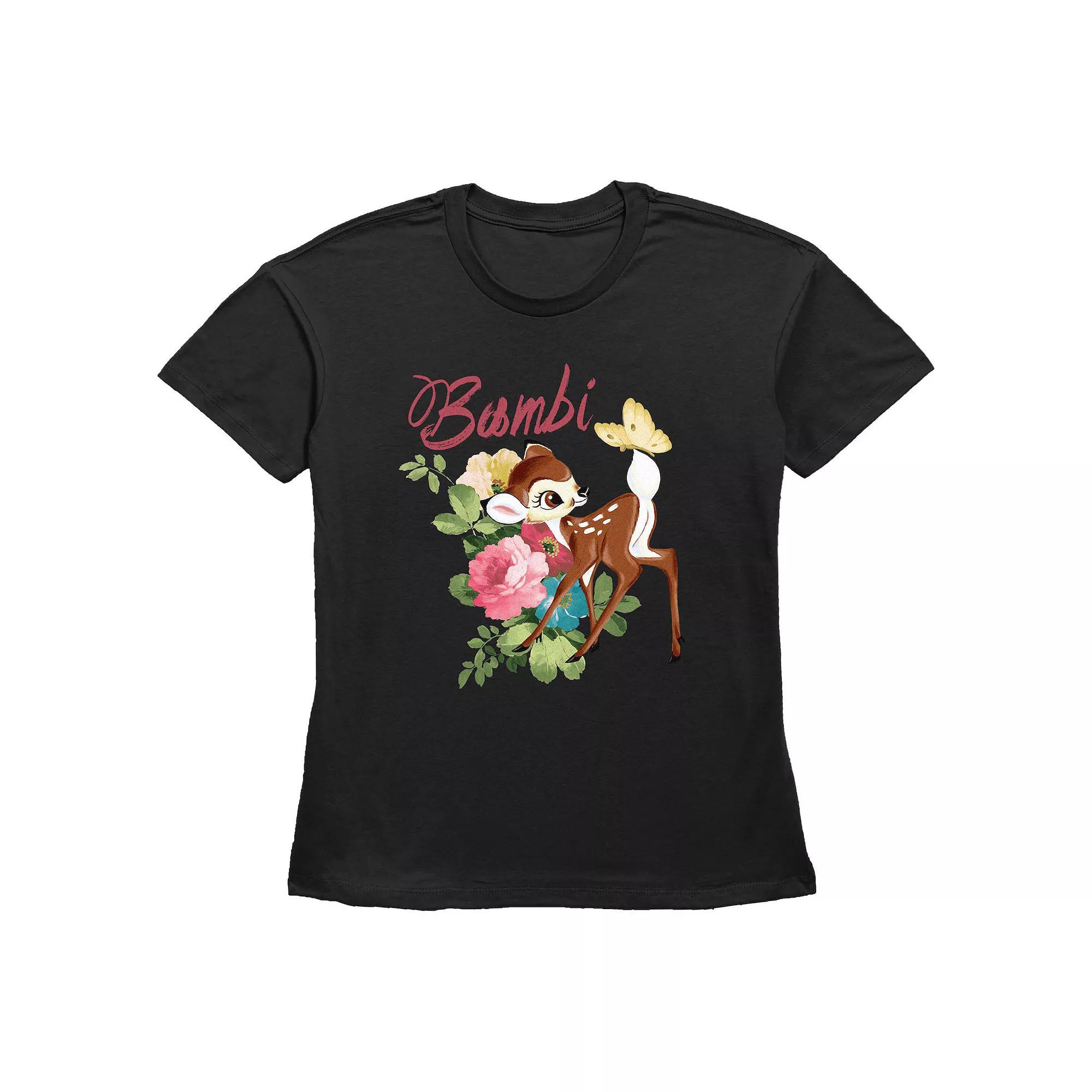 Disney's Bambi Spring Painting Women's Graphic Tee, Size: Medium, Black Product Image