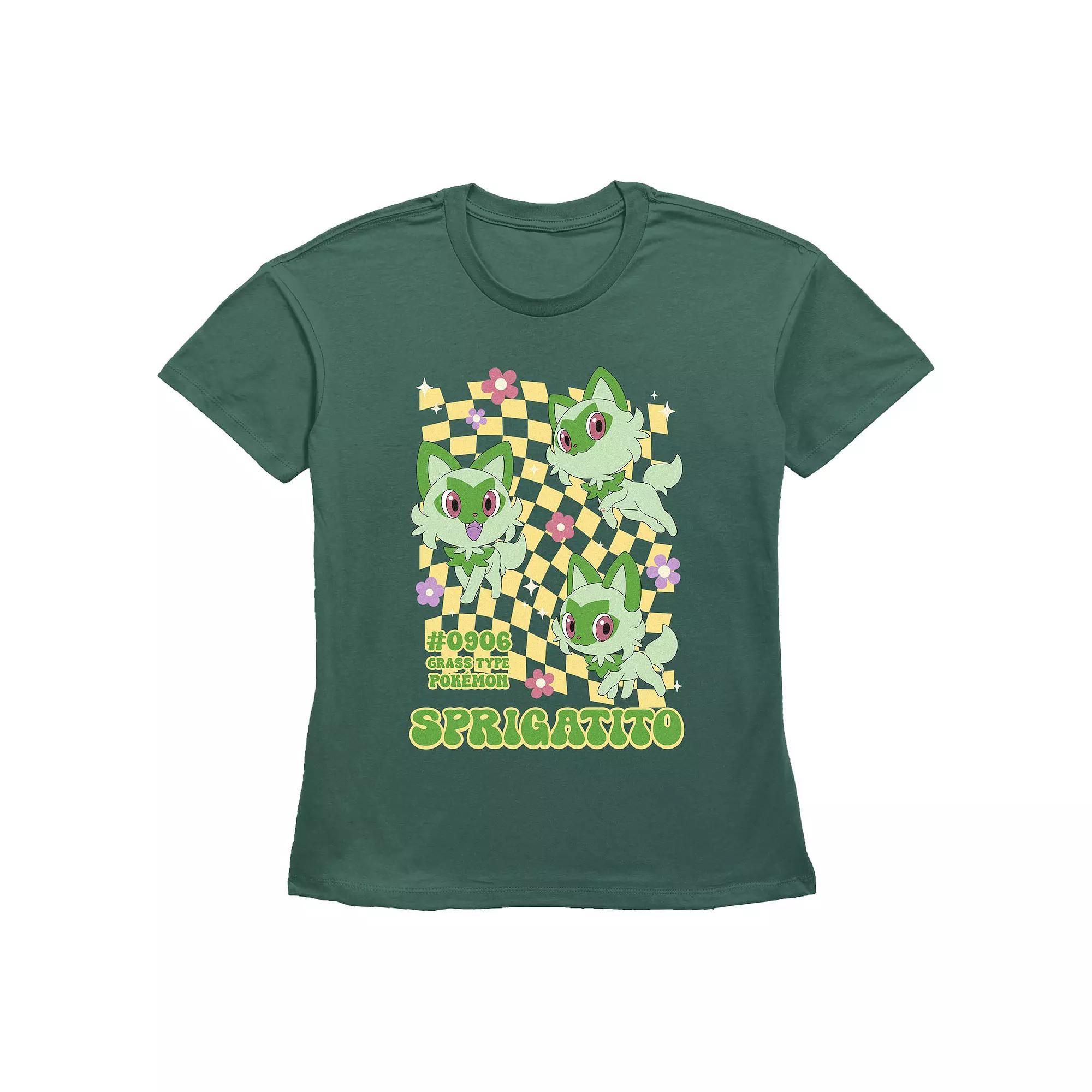 Women's Pokemon Sprigatito Grass Type Graphic Tee, Size: XS, Green Product Image