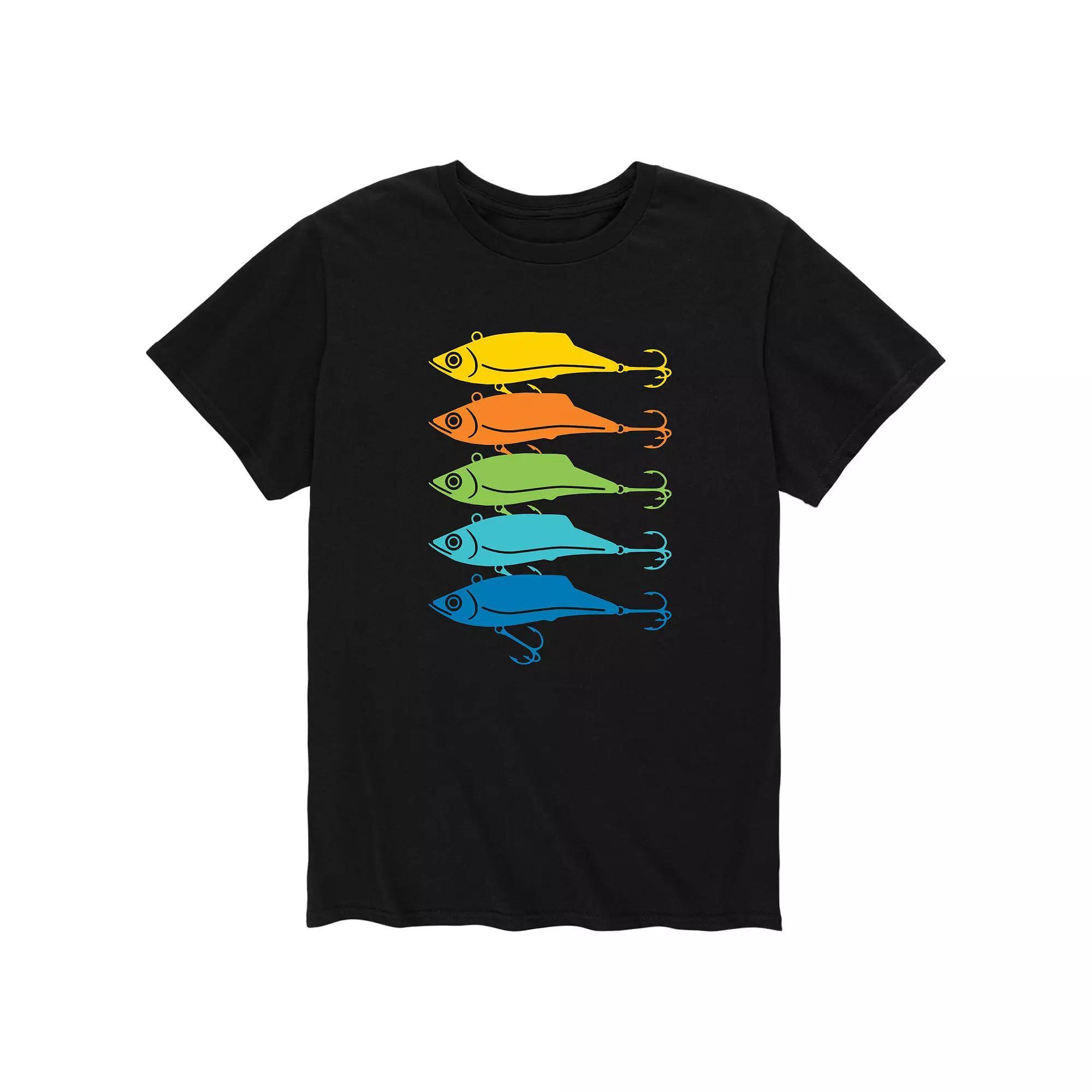 Mens Rainbow Fishing Lures Tee Product Image