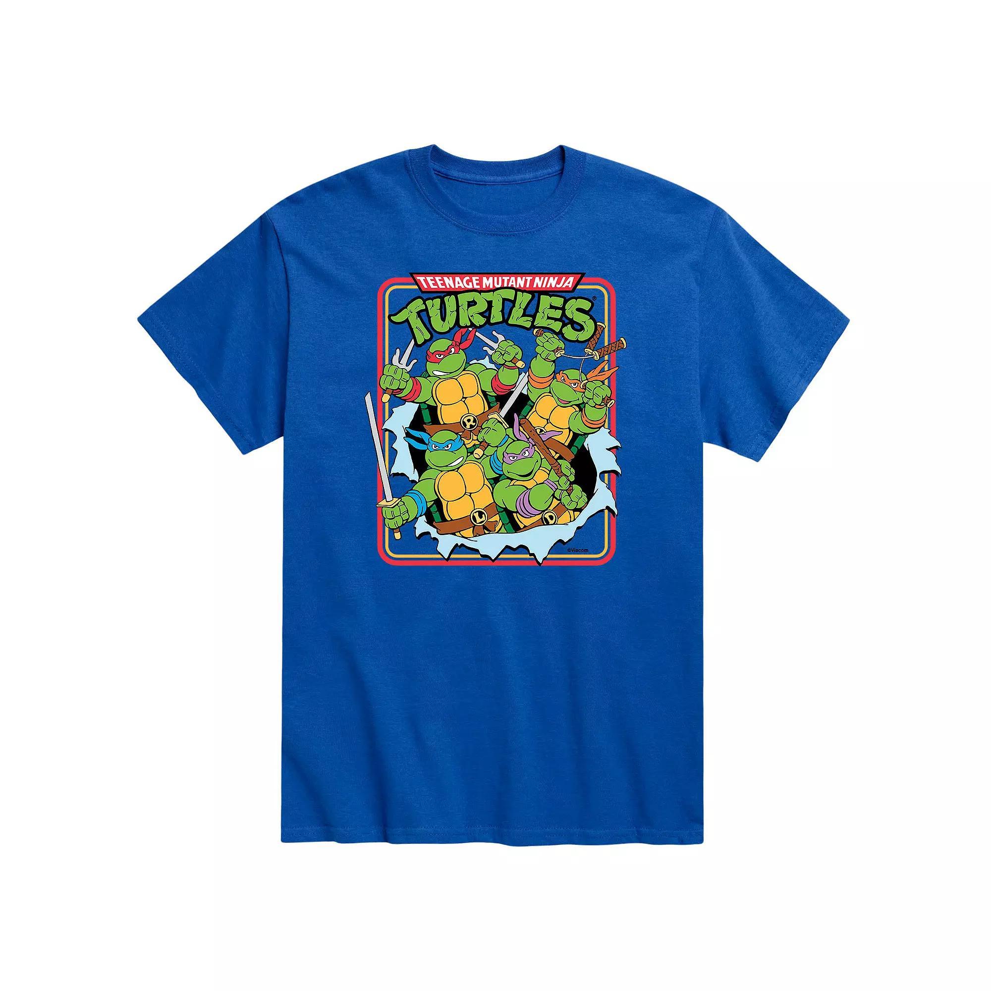 Men's Teenage Mutant Ninja Turtles Ripping Out Of Shirt Tee, Size: XXL, Blue 2 Product Image