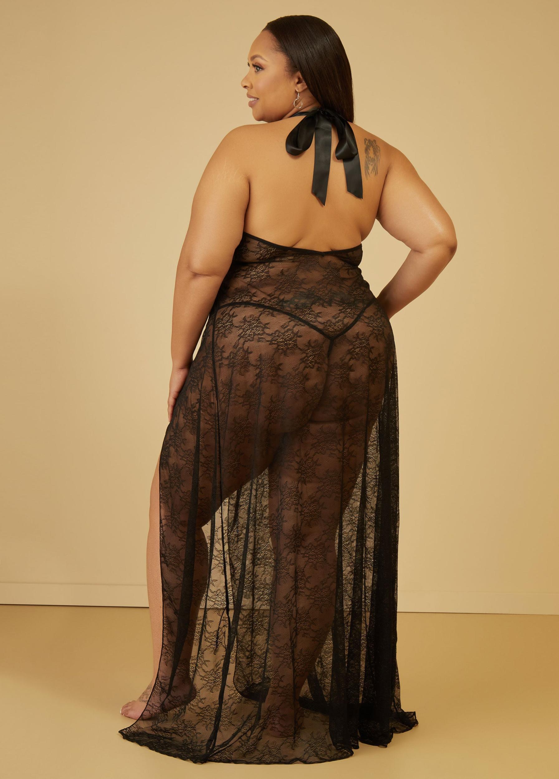 Floral Lace Lingerie Gown Set Product Image