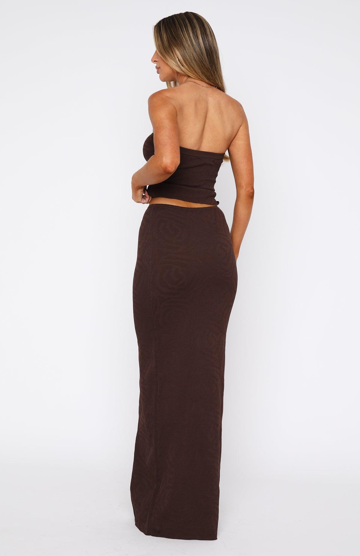 Still In Love With You Maxi Skirt Chocolate Product Image