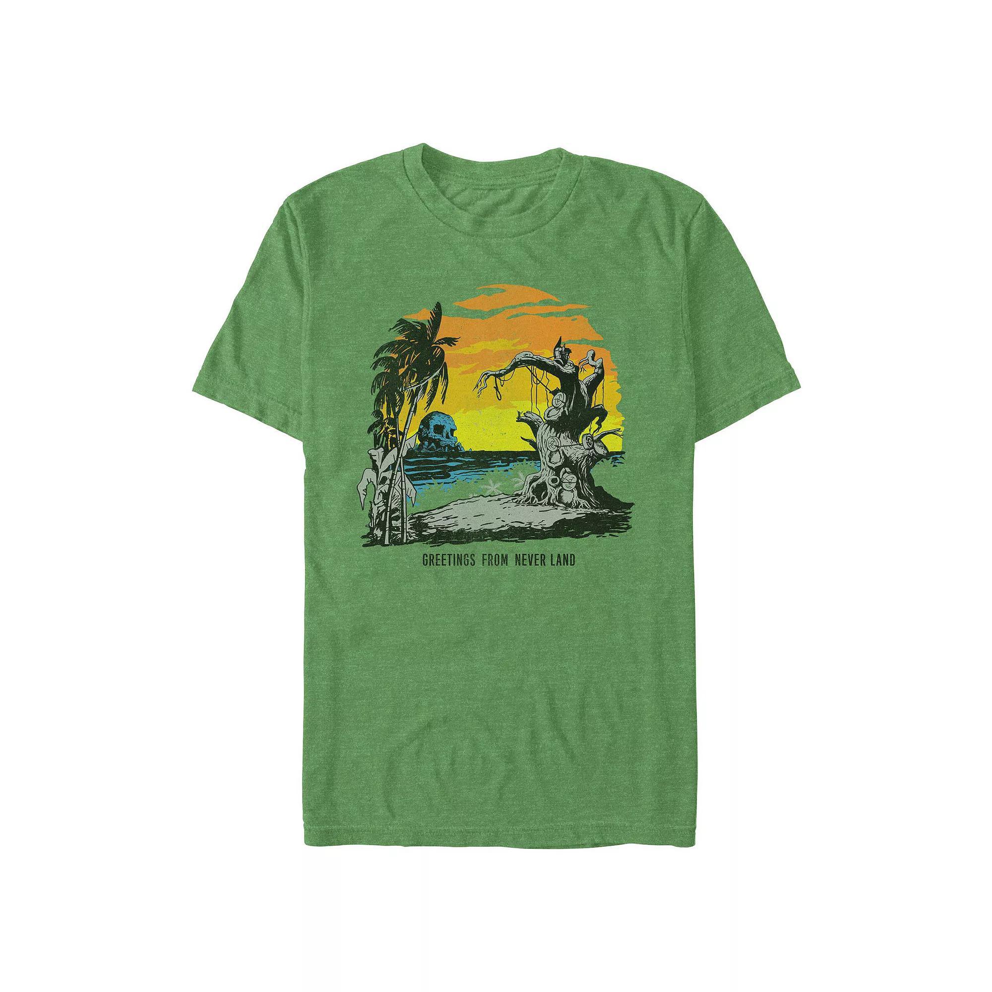 Disney's Greetings From Never Land Big & Tall Graphic Tee, Men's, Size: 5XL, Kelly Grey Product Image