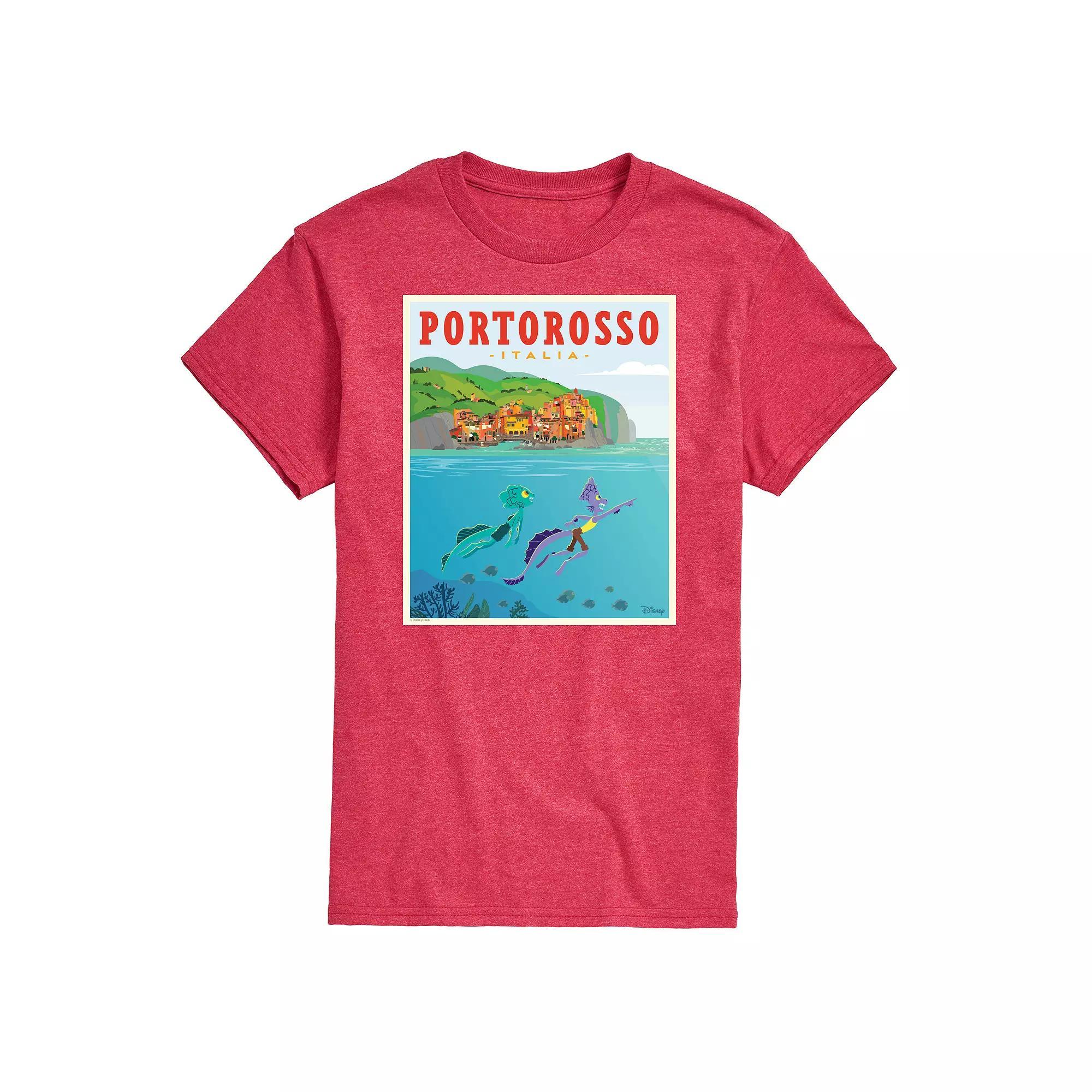 Disney / Pixars Luca Big & Tall Italy Postcard Graphic Tee, Mens Heather Grey Product Image