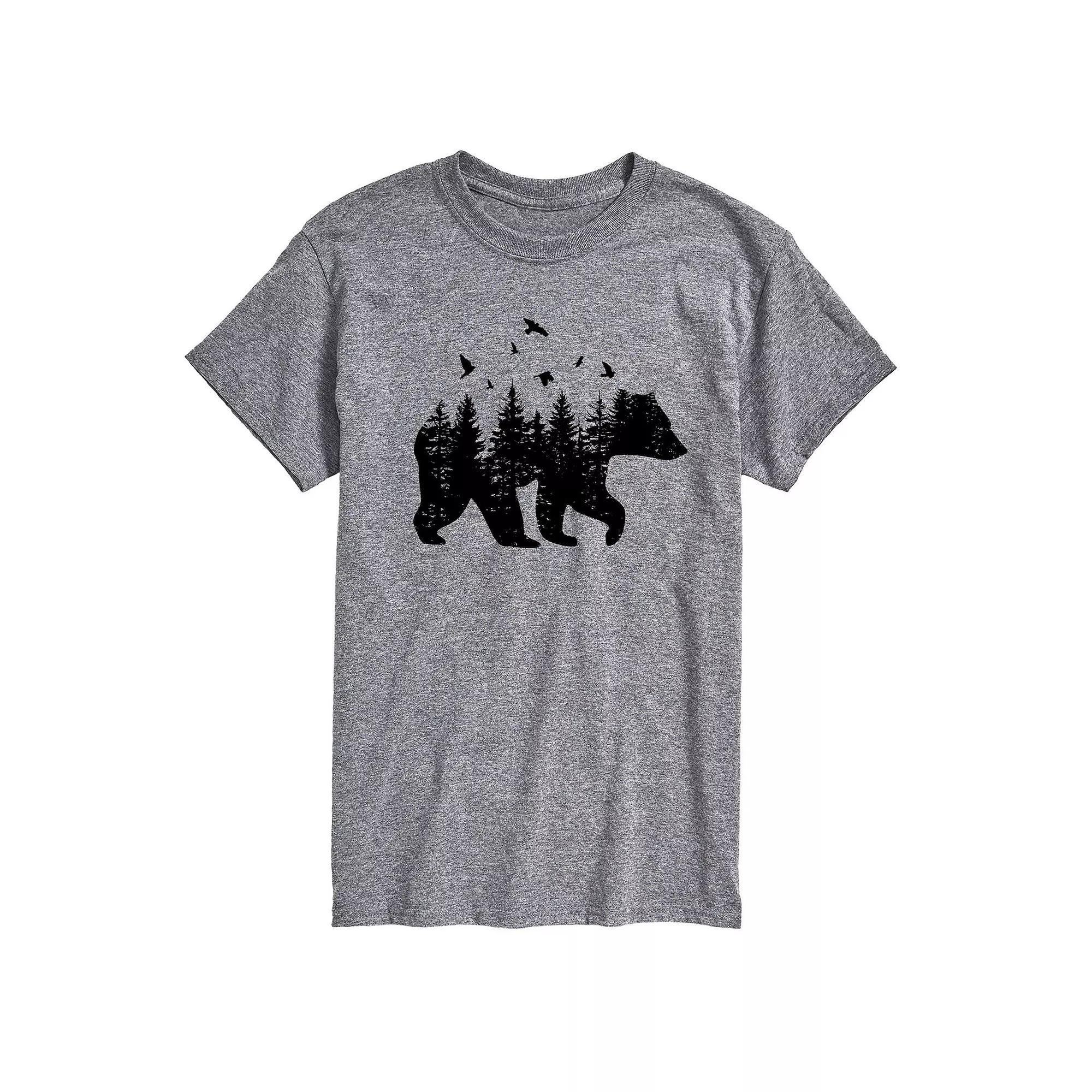 Big & Tall Forest Bear Tee, Mens Athletic Grey Product Image
