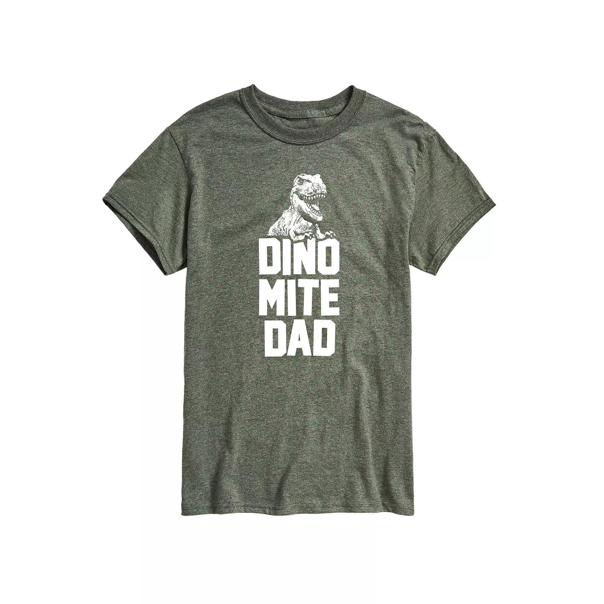 Mens Dinomite Dad Tyrannosaurus Rex Graphic Tee Blue Product Image