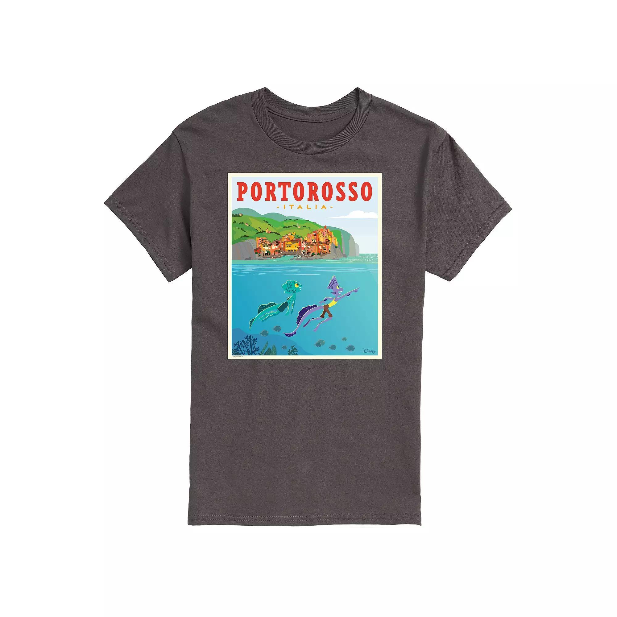 Disney / Pixars Luca Big & Tall Italy Postcard Graphic Tee, Mens Heather Grey Product Image
