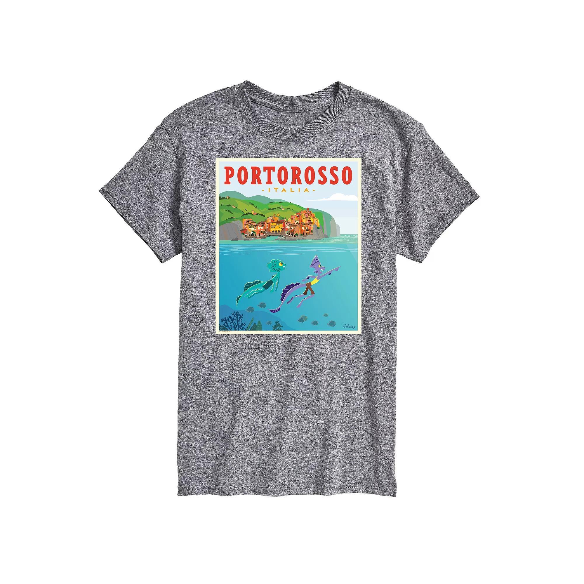 Disneys Luca Mens Portorossa Italy Postcard Graphic Tee Product Image