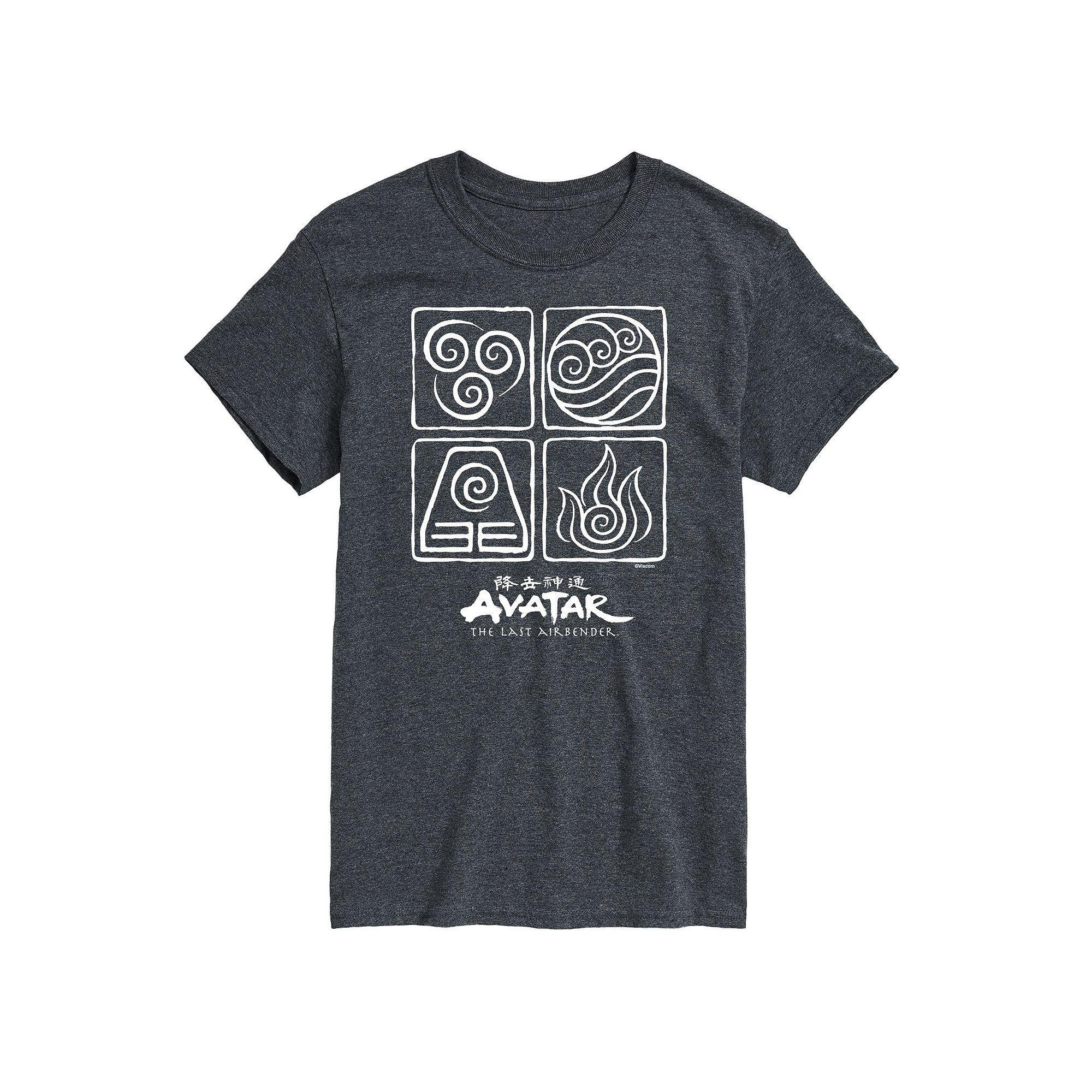 Big & Tall Avatar The Last Airbender Four Elements Graphic Tee, Men's, Size: Large Tall, Gray Product Image