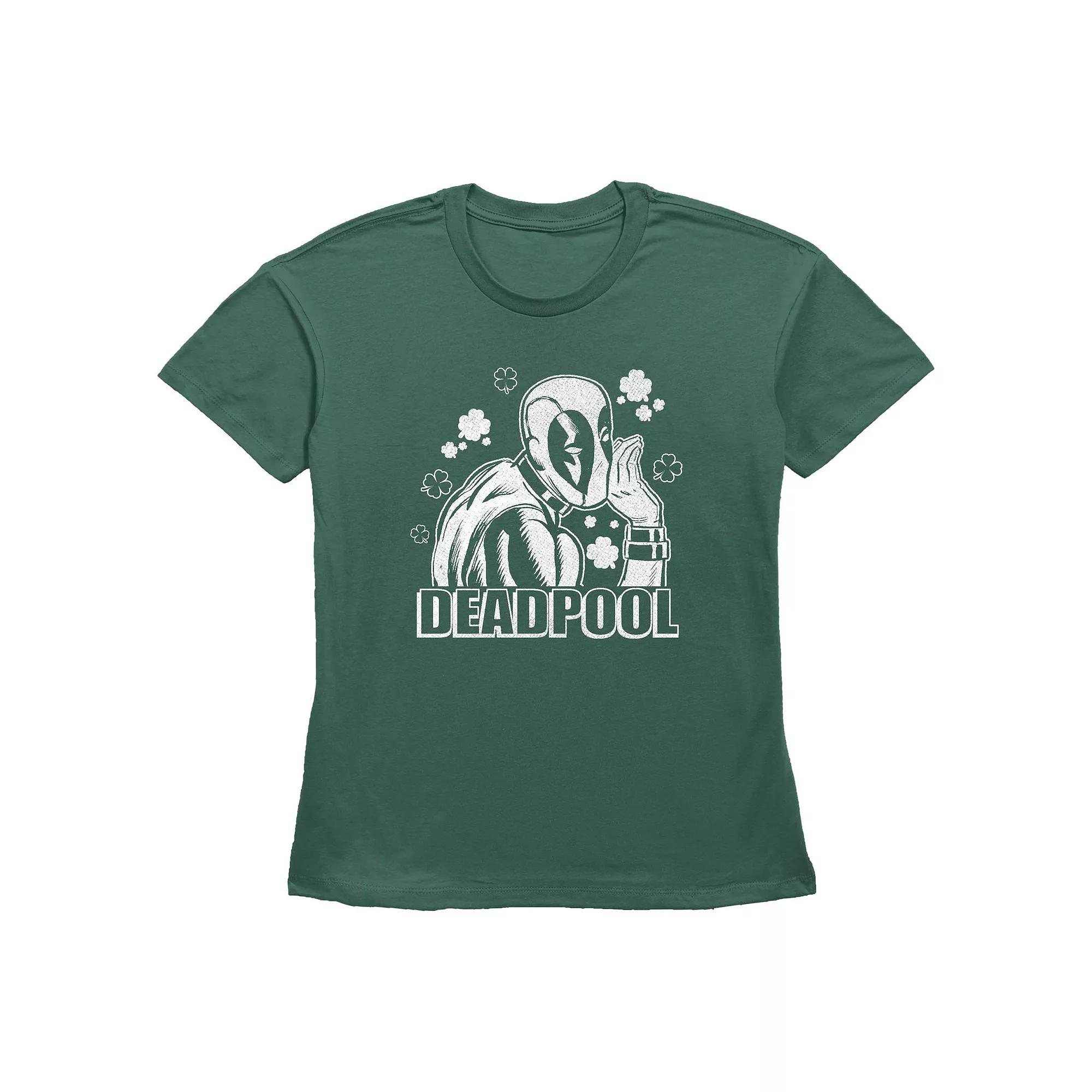 Women's Marvel Deadpool Lucky Secret Graphic Tee, Size: Large, Green Product Image