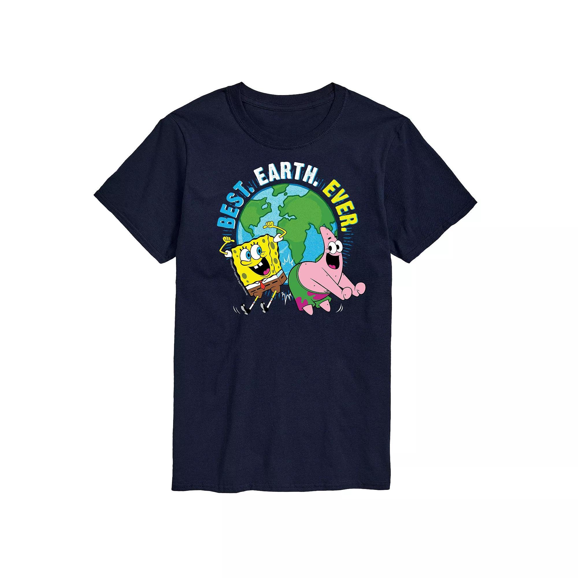 Big & Tall Nickelodeon SpongeBob SquarePants Best Earth Ever Graphic Tee, Mens Blue Product Image