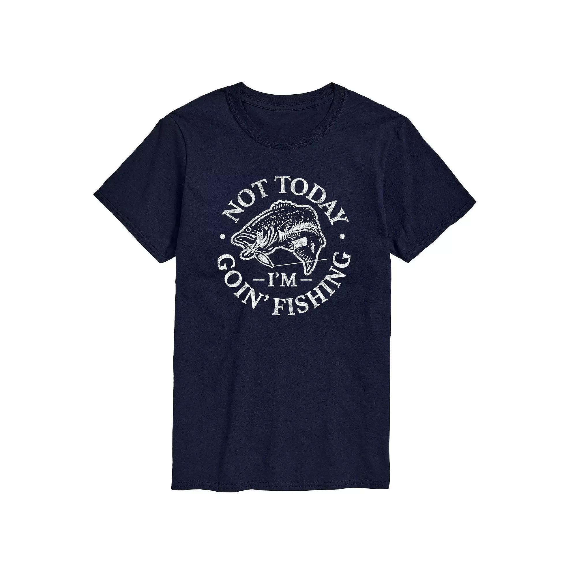 Big & Tall Goin Fishing Tee, Mens Blue Product Image