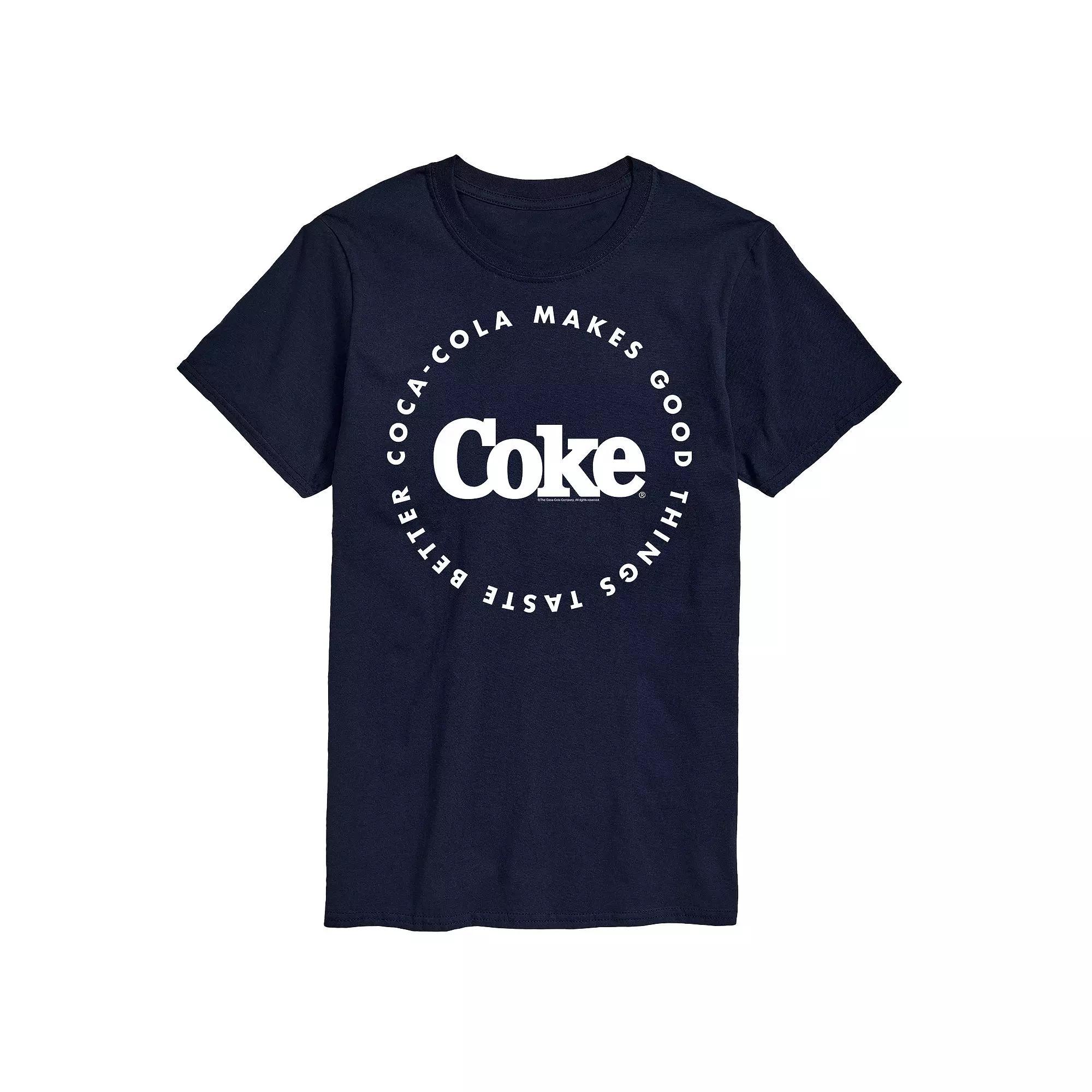 Men's Coca-Cola Things Taste Better Graphic Tee, Size: XL Tall, Blue Product Image