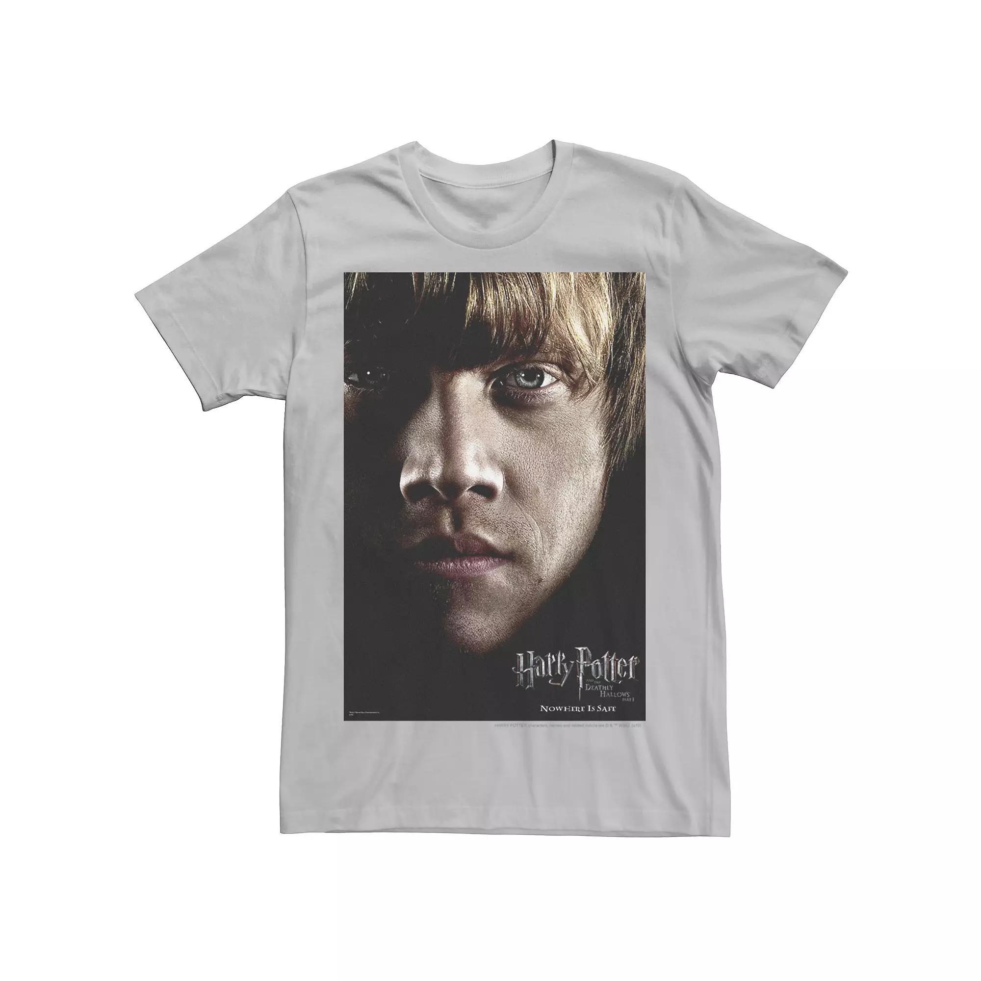 Men's Harry Potter Deathly Hallows Ron Weasley Poster Graphic Tee, Size: XL, Silver Product Image