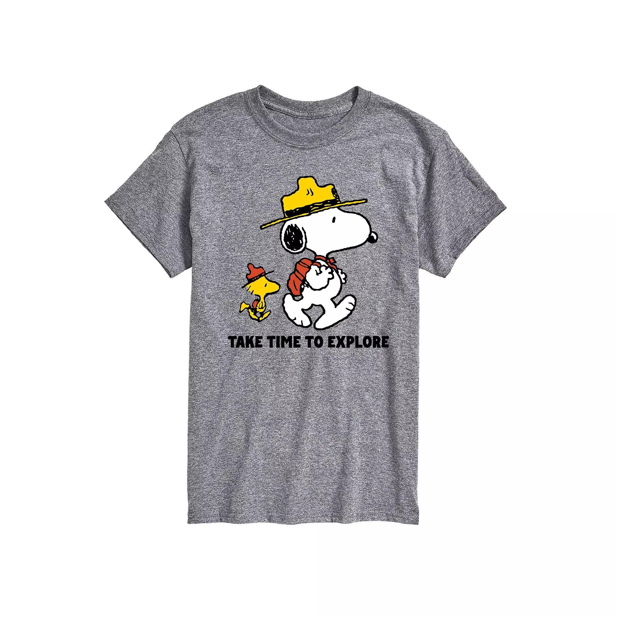 Big & Tall Peanuts Beagle Scouts Time To Explore Graphic Tee, Mens Grey Gray Product Image