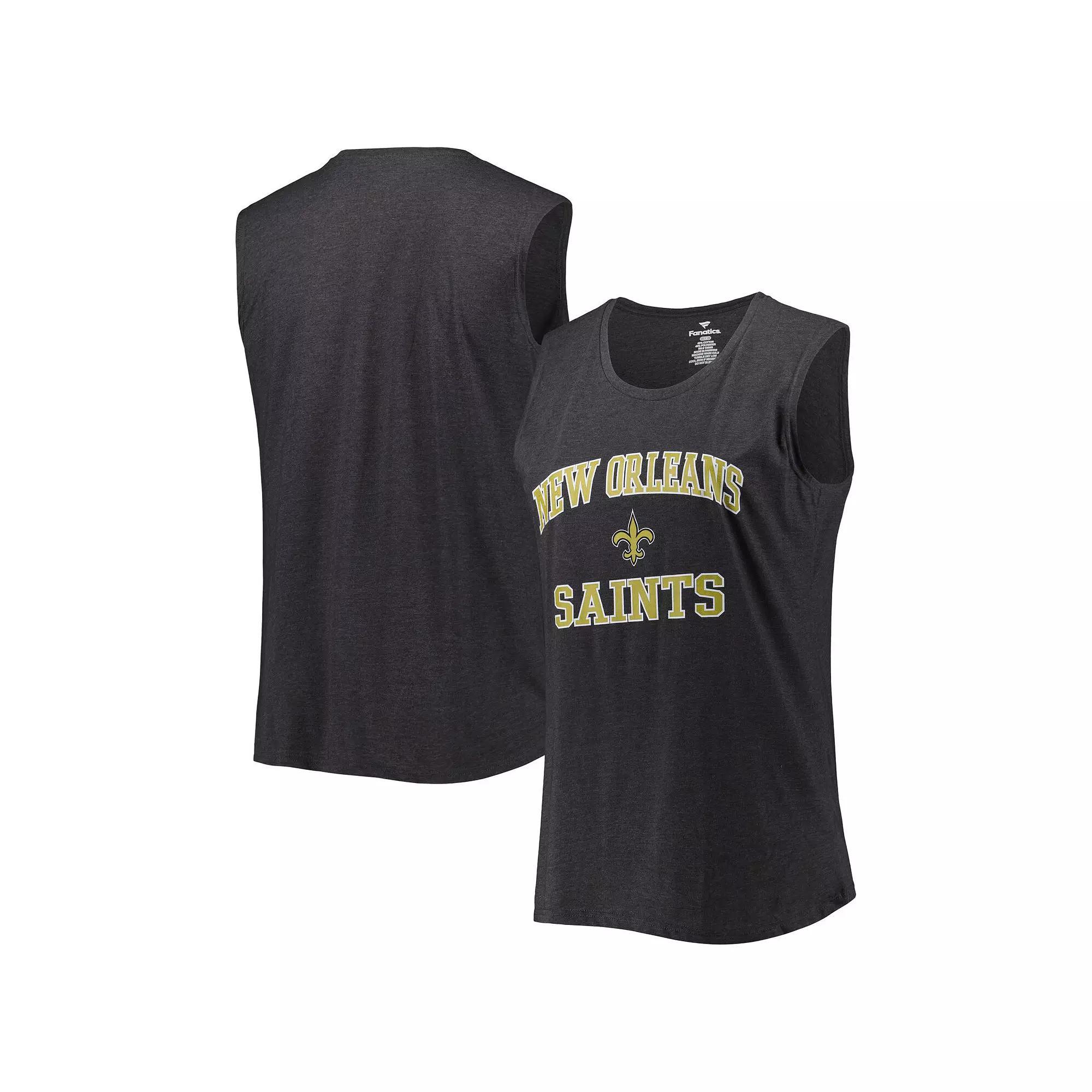 Women's Fanatics Branded Heather Charcoal New Orleans Saints Plus Size Tank Top, Size: 2XL Product Image