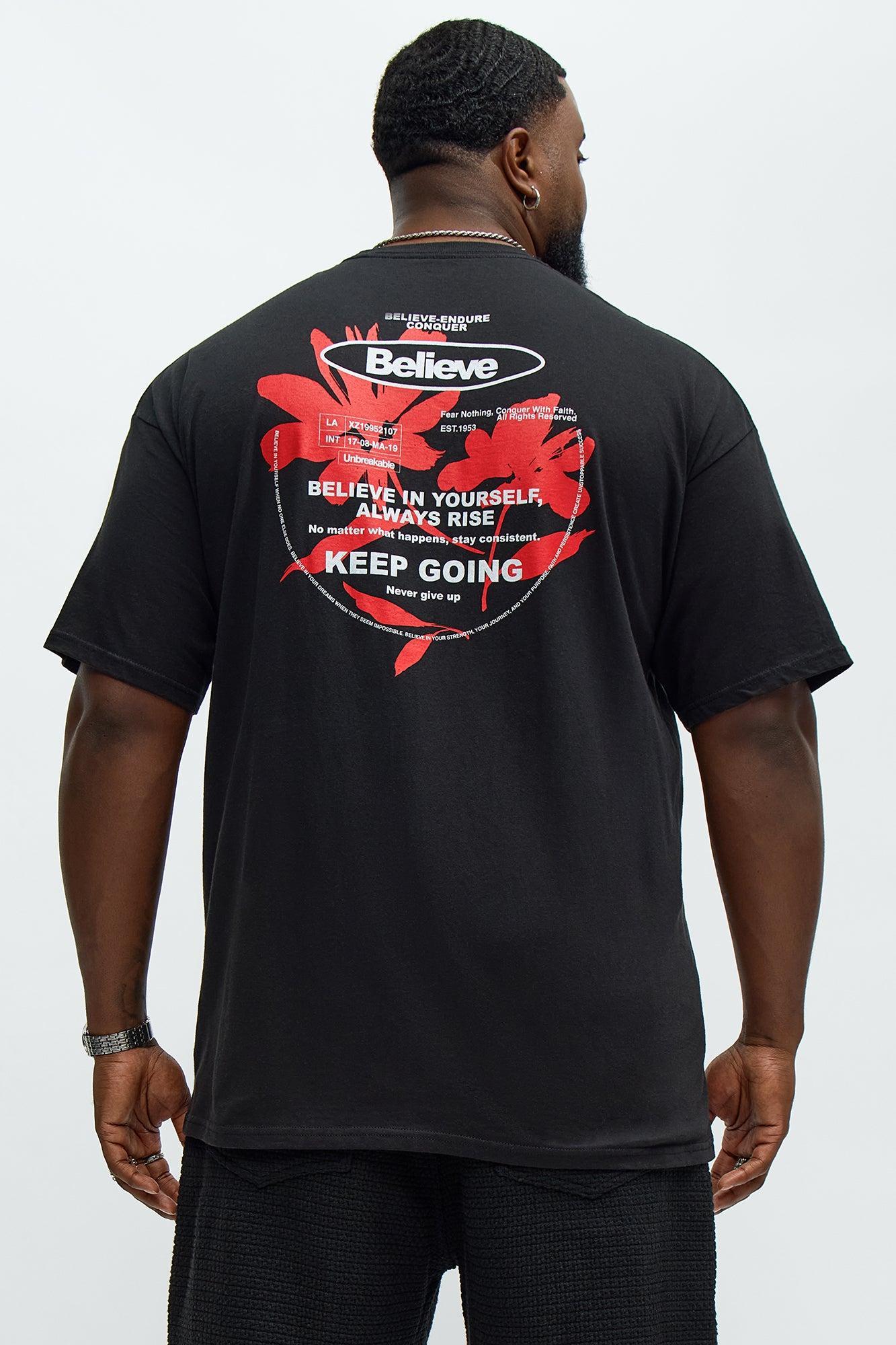 Believe Keep Going Short Sleeve Tee - Black Product Image