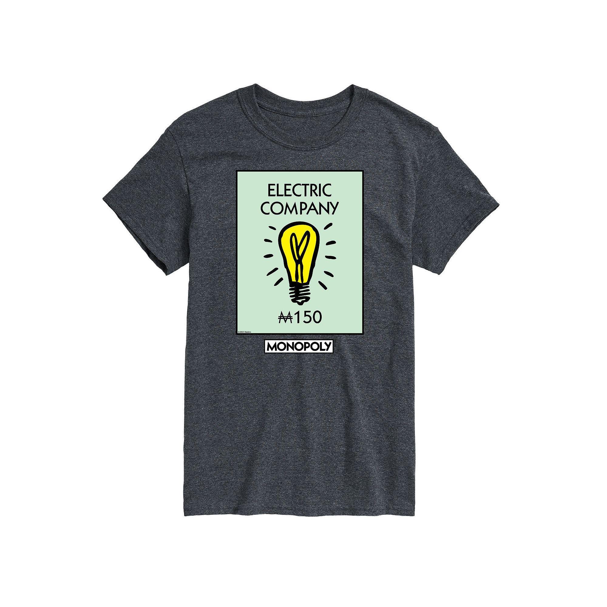 Mens Monopoly Electric Company Graphic Tee Grey Product Image