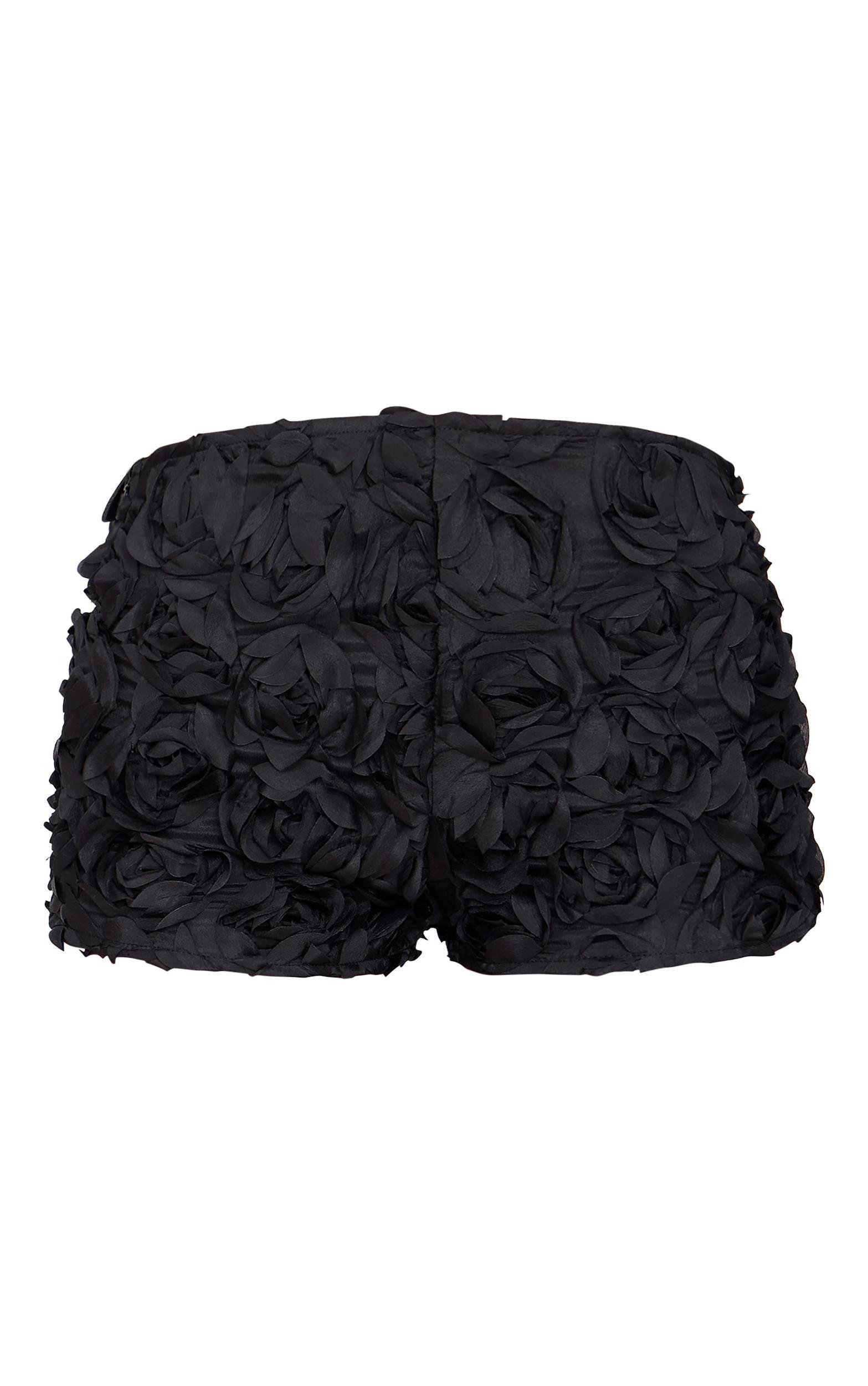  Black Rose Organza Panties Hot Pants Product Image