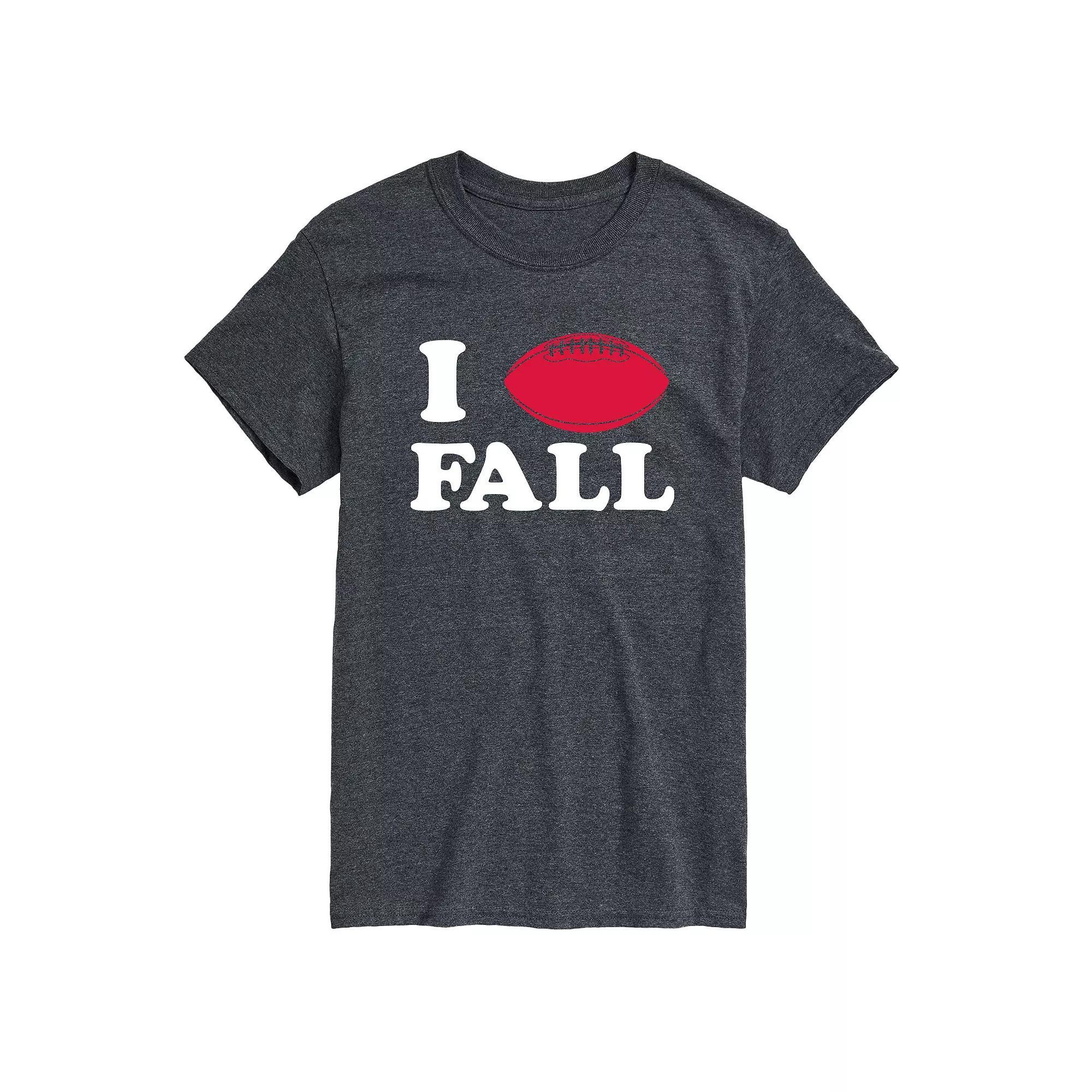Big & Tall I Love Football Fall Tee, Men's, Size: 4XL Tall, Gray Product Image