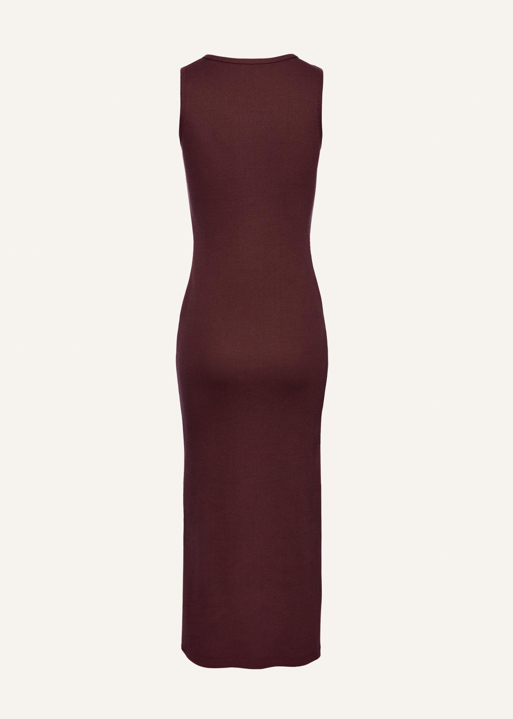 Crochet bra cotton tank dress in bordeaux Product Image