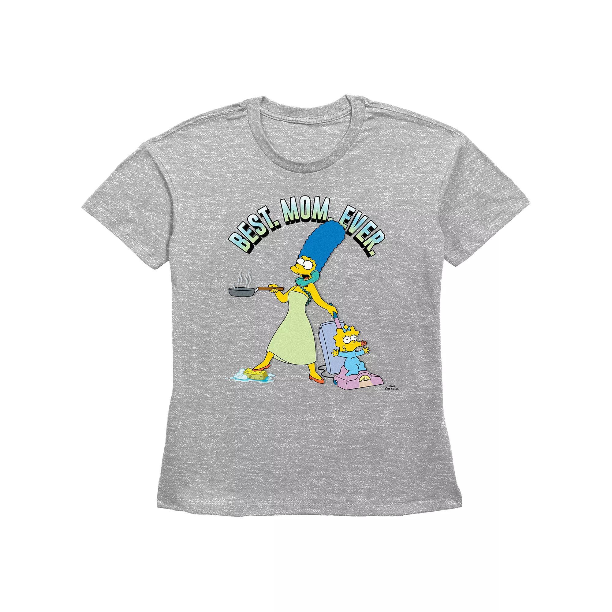 Women's The Simpsons Best Mom Ever Basic Fit Graphic Tee, Size: Medium, Desert Pink Product Image