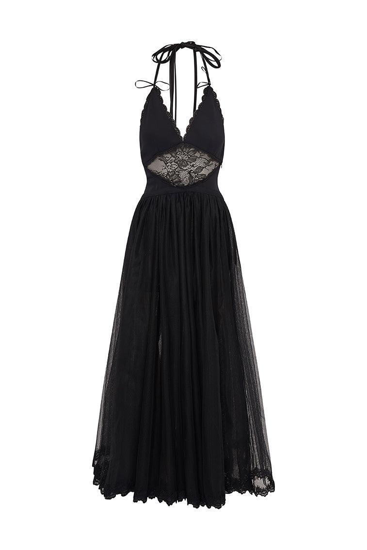 Serendipity Lace Maxi Halter Dress Product Image