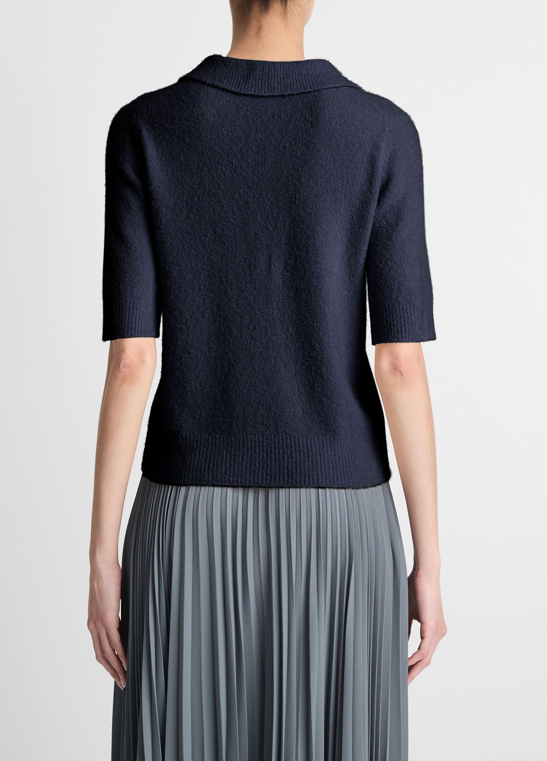 Womens Soft Boucl Silk-Blend Polo Sweater, Beach, Size XS Vince Product Image