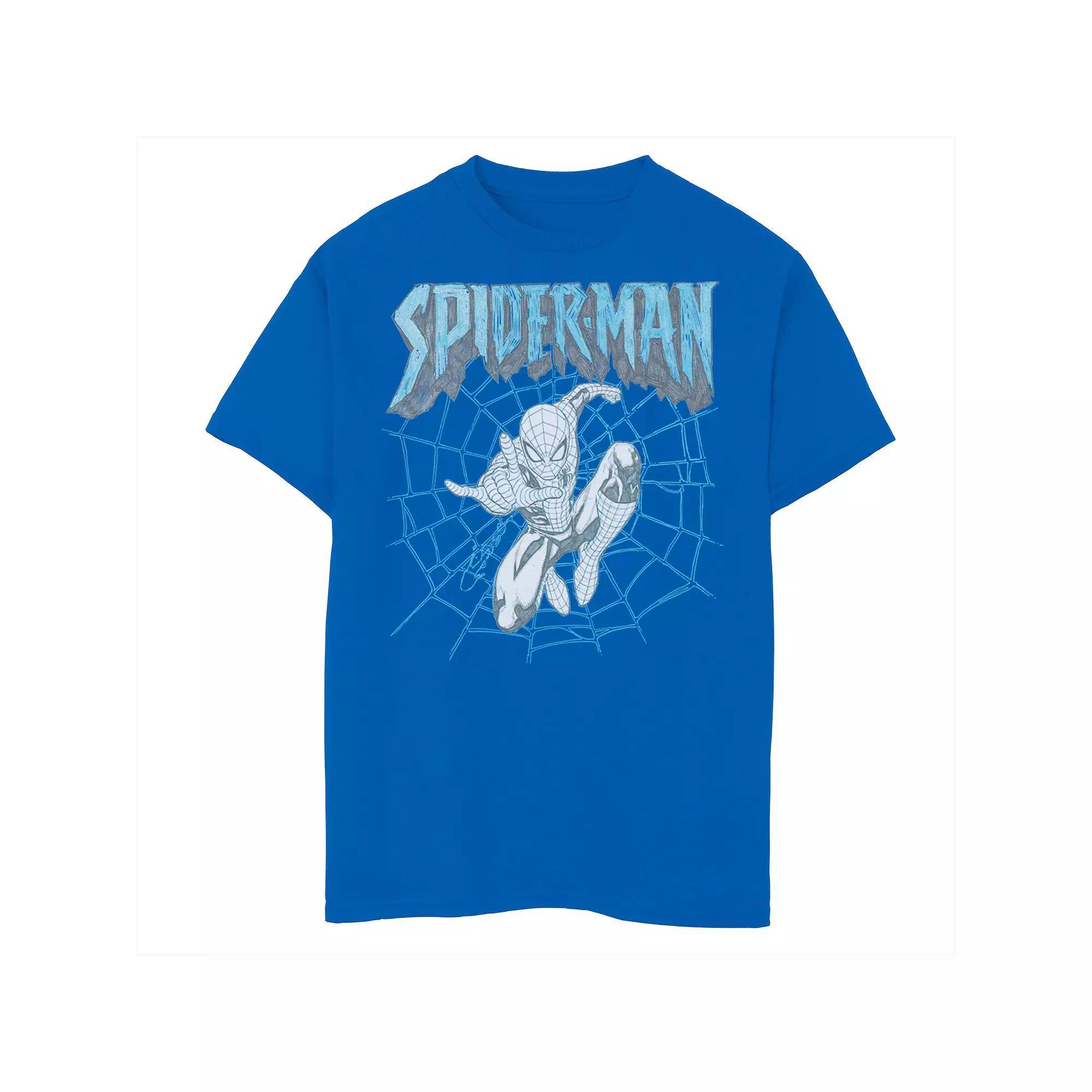 Boys 8-20 Marvel Spider-Man Sketched Logo Graphic Tee, Boy's, Size: XL, Royal Product Image