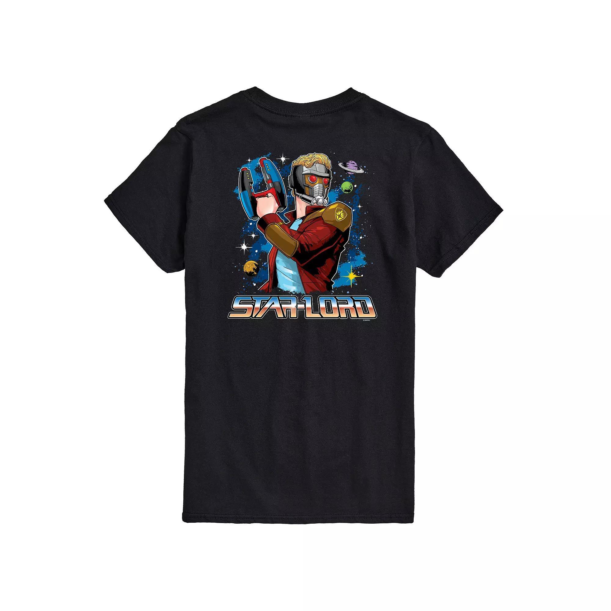 Mens Guardians Of The Galaxy Star-Lord Galaxy Retro Graphic Tee Product Image