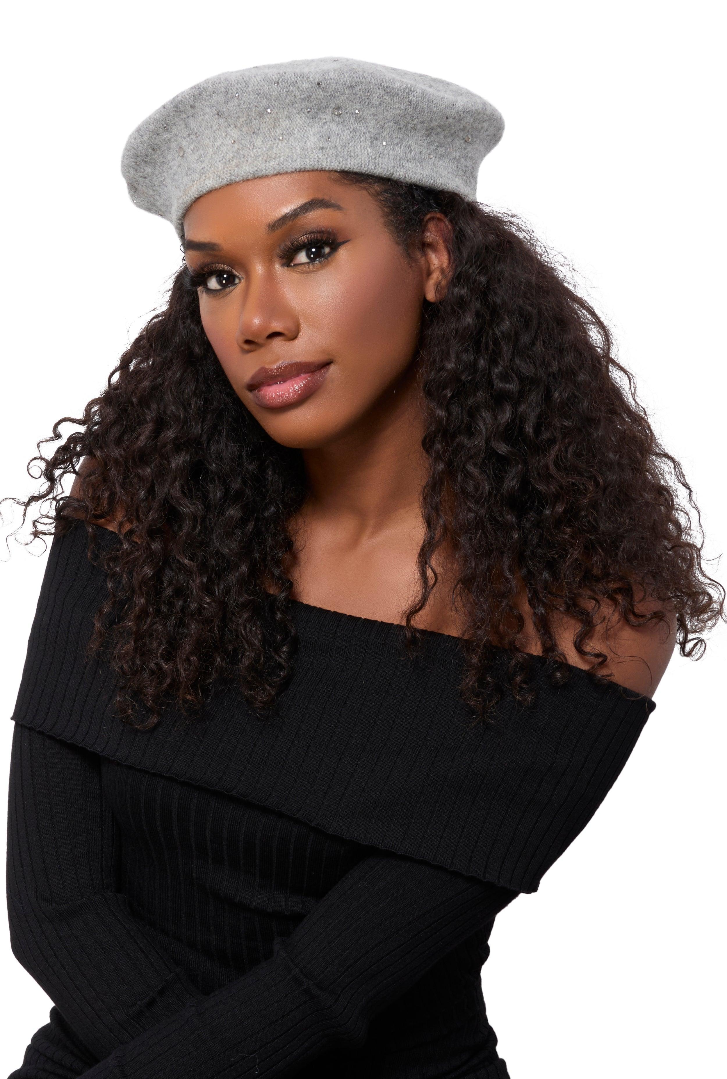 Rhinestone French Beret Female Product Image