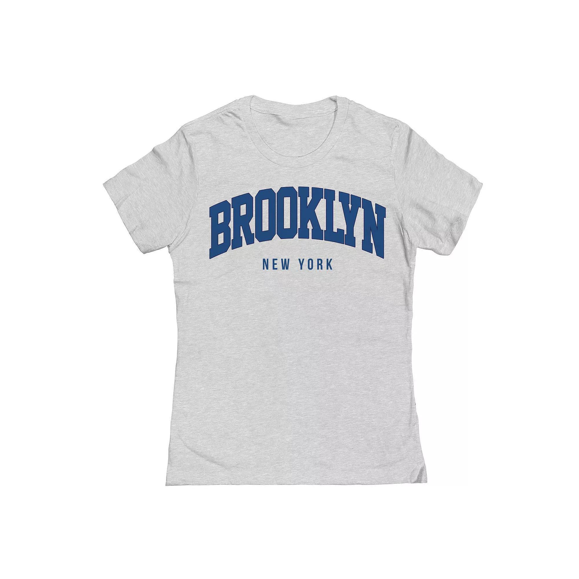 Junior's Brooklyn Graphic Tee, Women's, Size: Large, Grey Gray Product Image