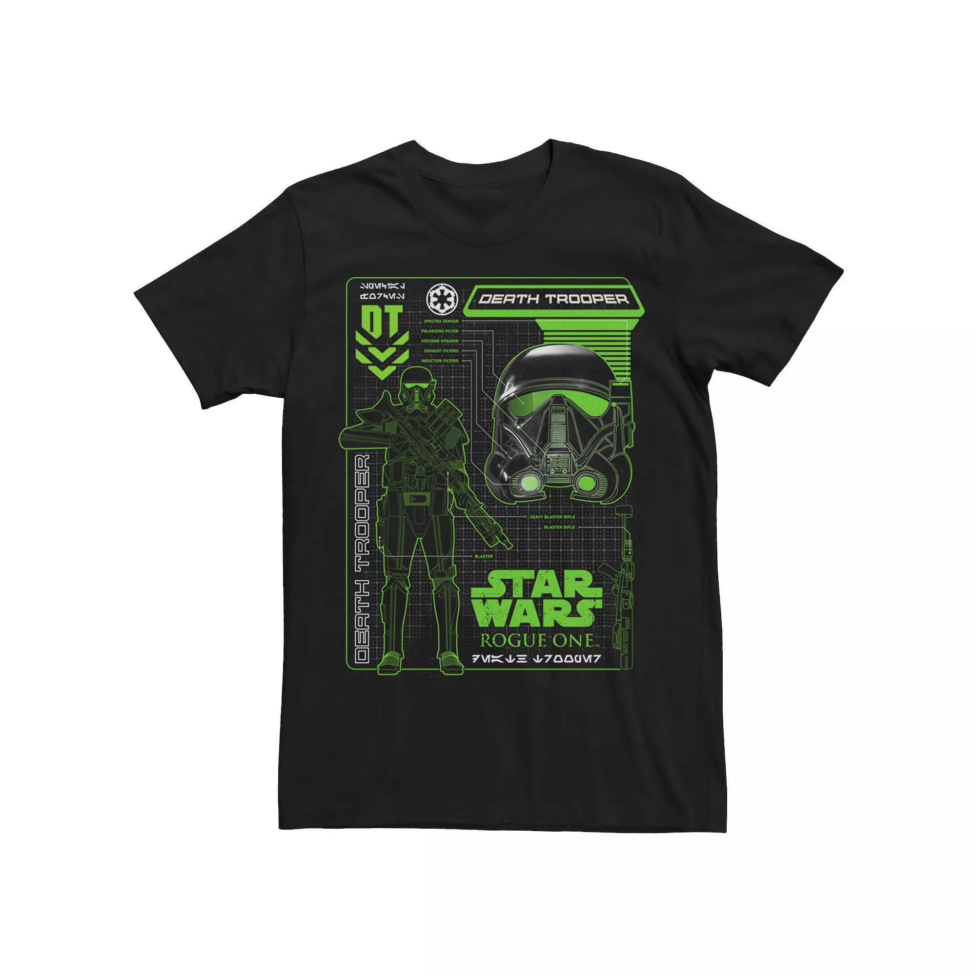 Men's Star Wars Rogue One Death Trooper Blueprints Tee, Size: Medium, Black Product Image