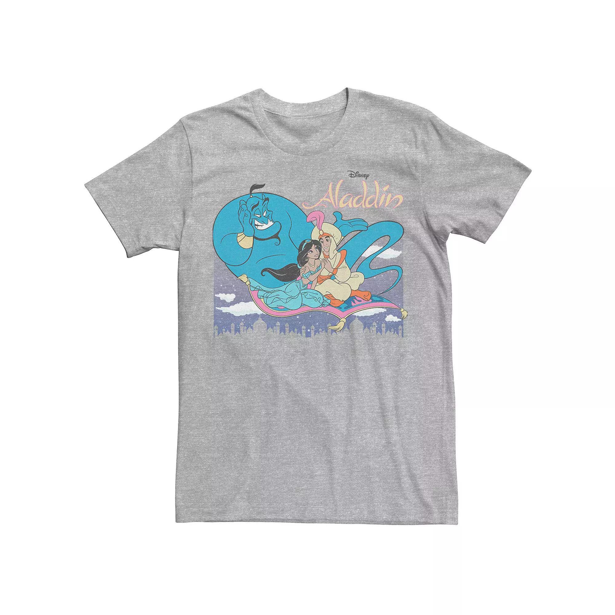 Disney's Aladdin Men's Group Shot Logo Tee, Size: 3XL, Athletic Grey Product Image