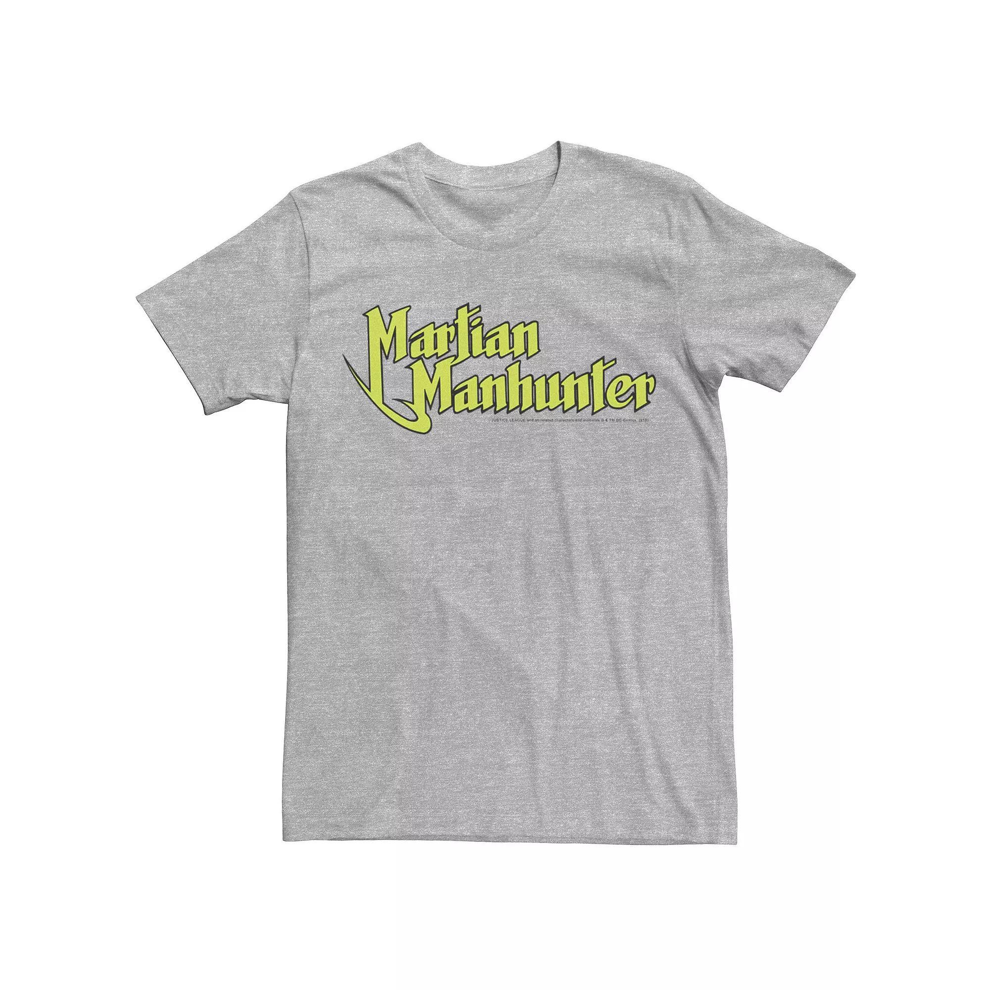Mens DC Comics Martian Manhunter Logo Tee Athletic Grey Product Image