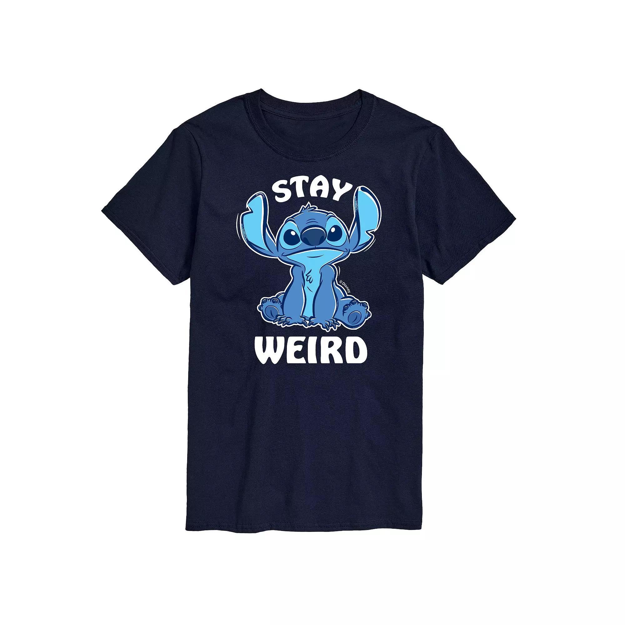 Disneys Lilo and Stitch Big & Tall Stay Weird Graphic Tee, Mens Blue Product Image