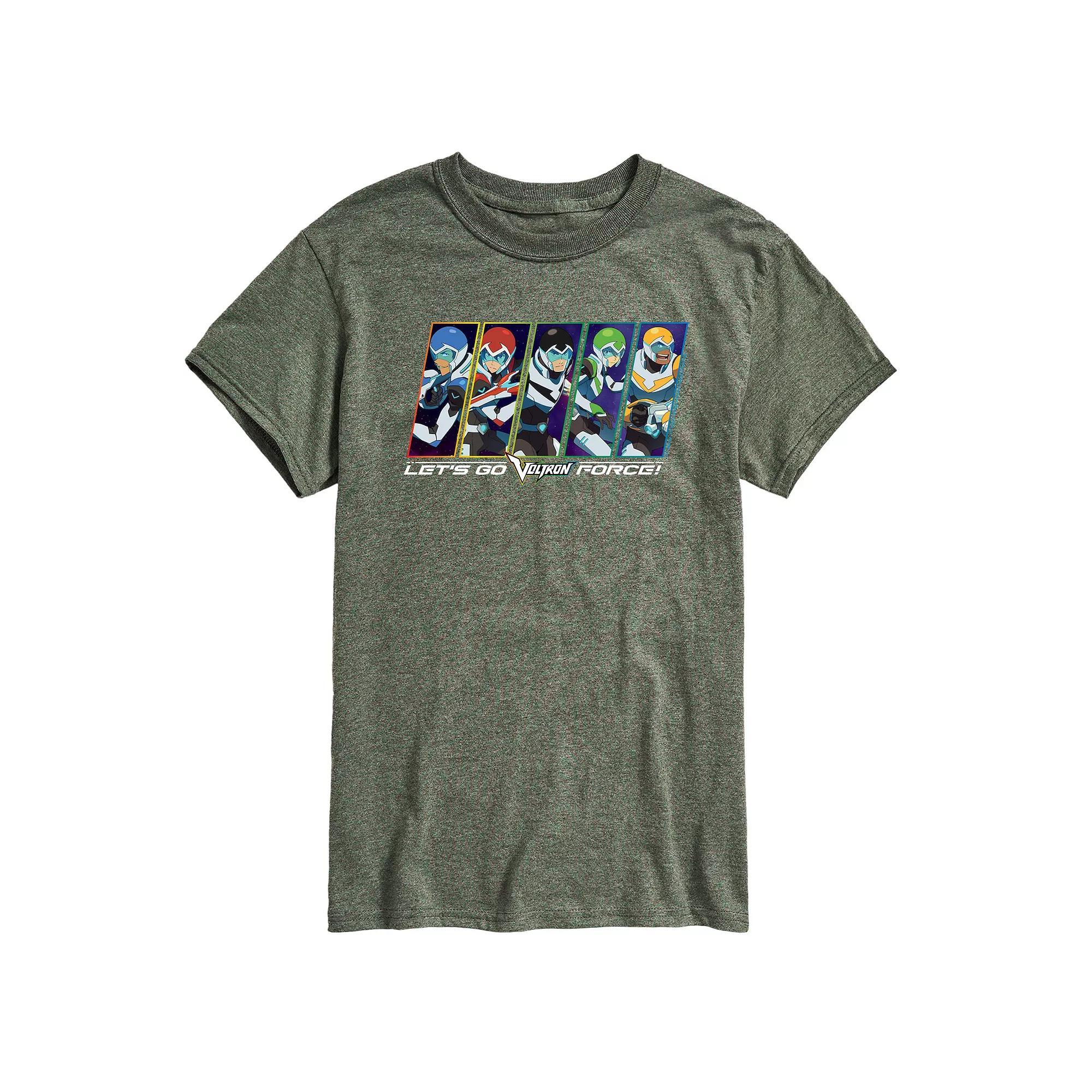 Men's Voltron Lets Go Voltron Force Graphic Tee, Size: Large, Grey Military Green Product Image