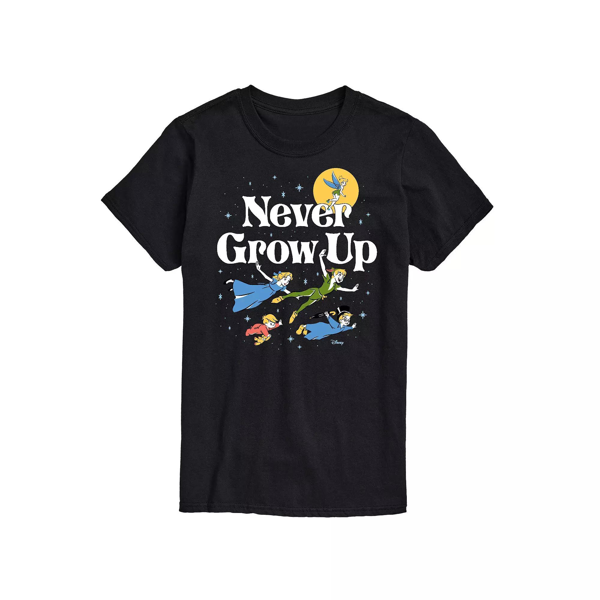 Disneys Peter Pan Big & Tall Never Grow Up Graphic Tee, Mens Product Image
