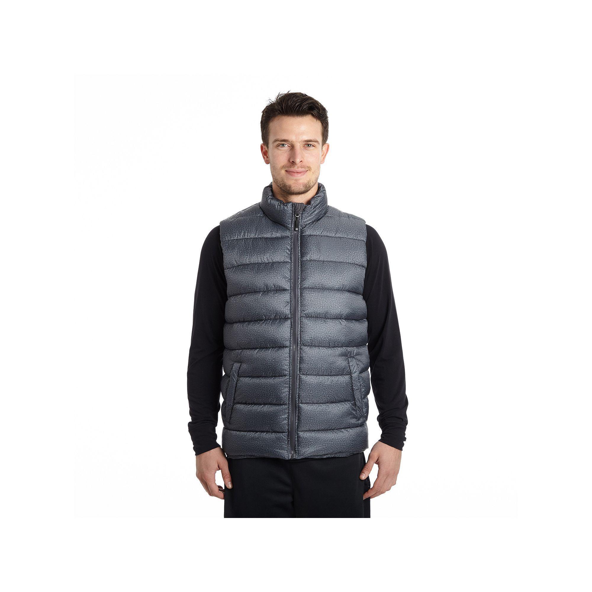 Big & Tall Excelled Insulated Puffer Vest, Mens Granite Grey Product Image