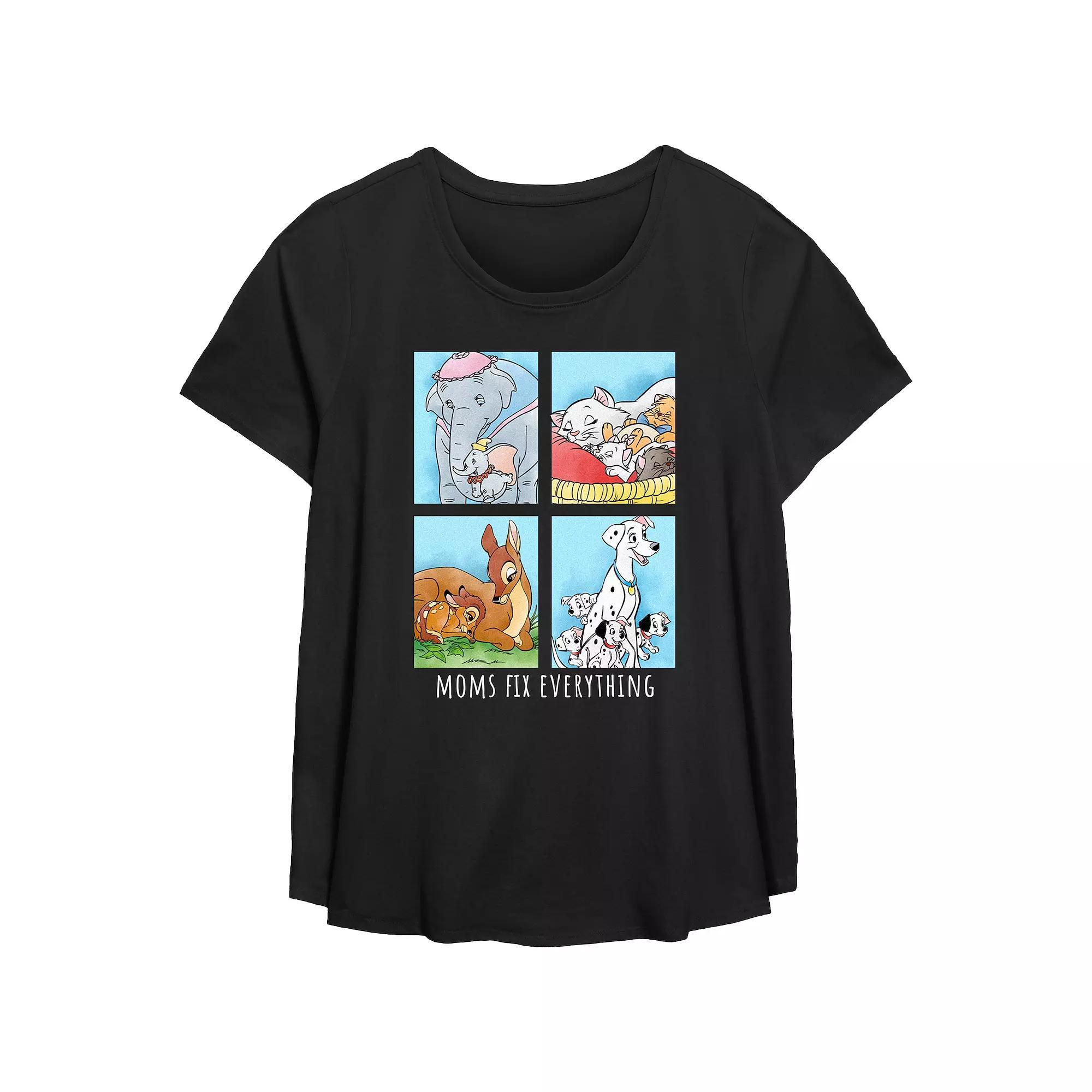 Disney Moms Fix Everything Character Squares Plus Size Flowy Graphic Tee, Women's, Size: 5XL, Black Product Image