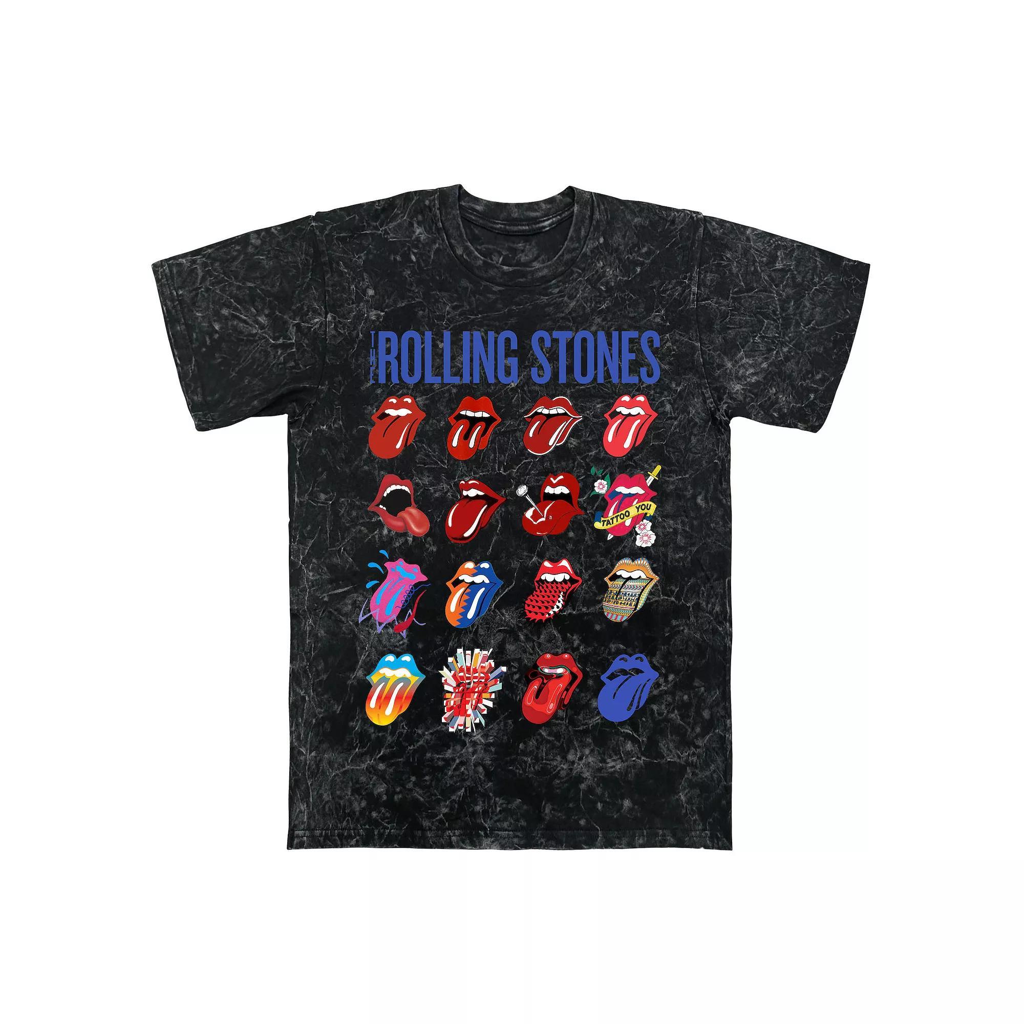 Men's Rolling Stones Blue And Lonesome Evolution Mineral Wash Graphic Tee, Size: Medium, Black Mineral Wash Product Image