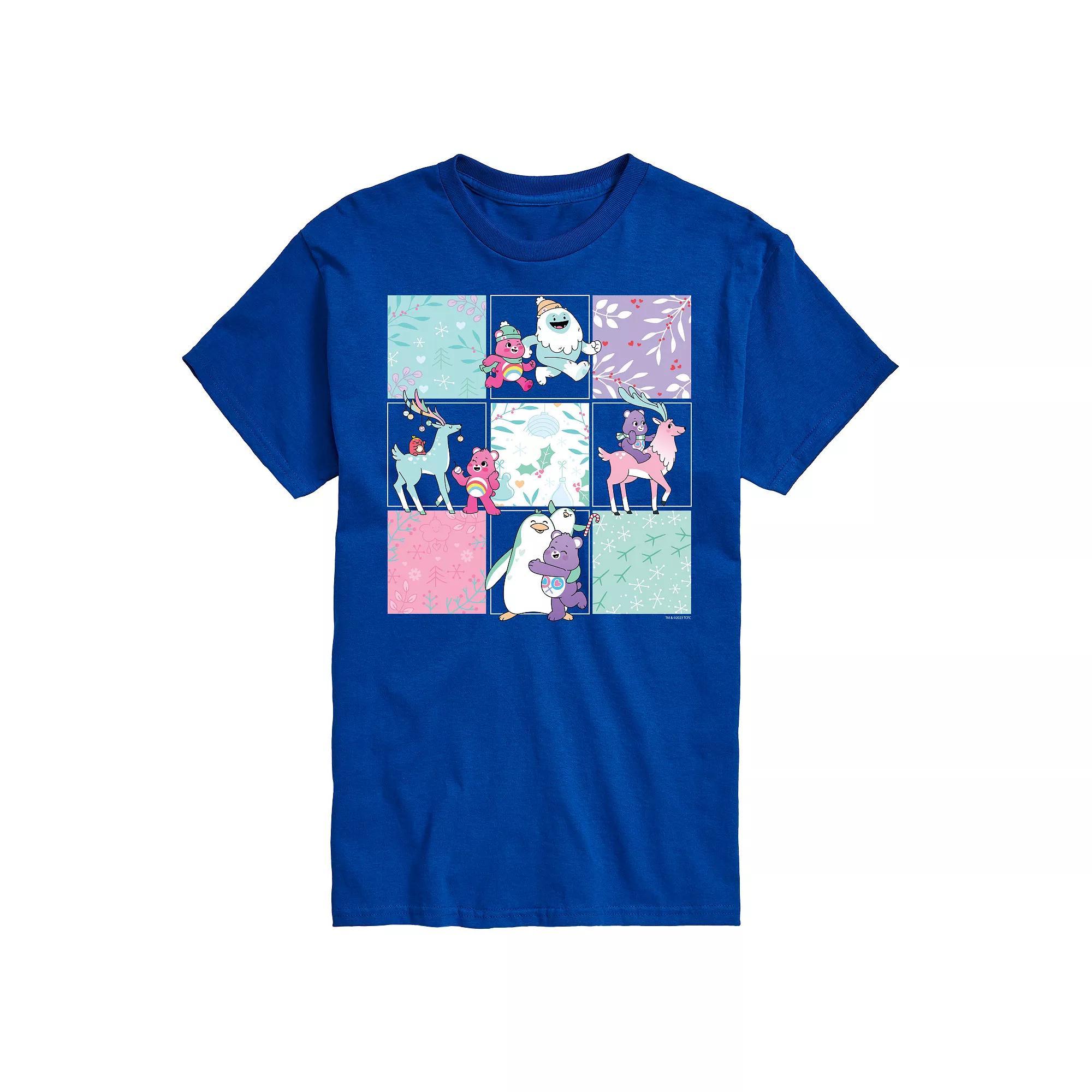 Big & Tall Care Bears Unlock The Magic Winter Grid Graphic Tee, Mens Product Image