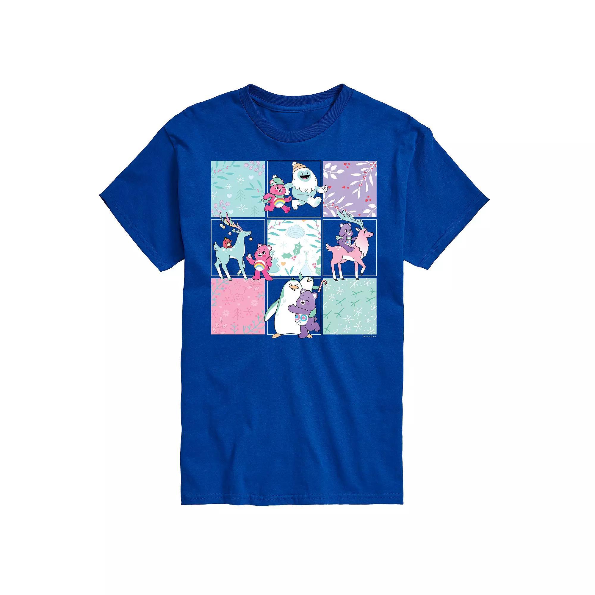 Big & Tall Care Bears Unlock The Magic Winter Grid Graphic Tee, Mens Product Image