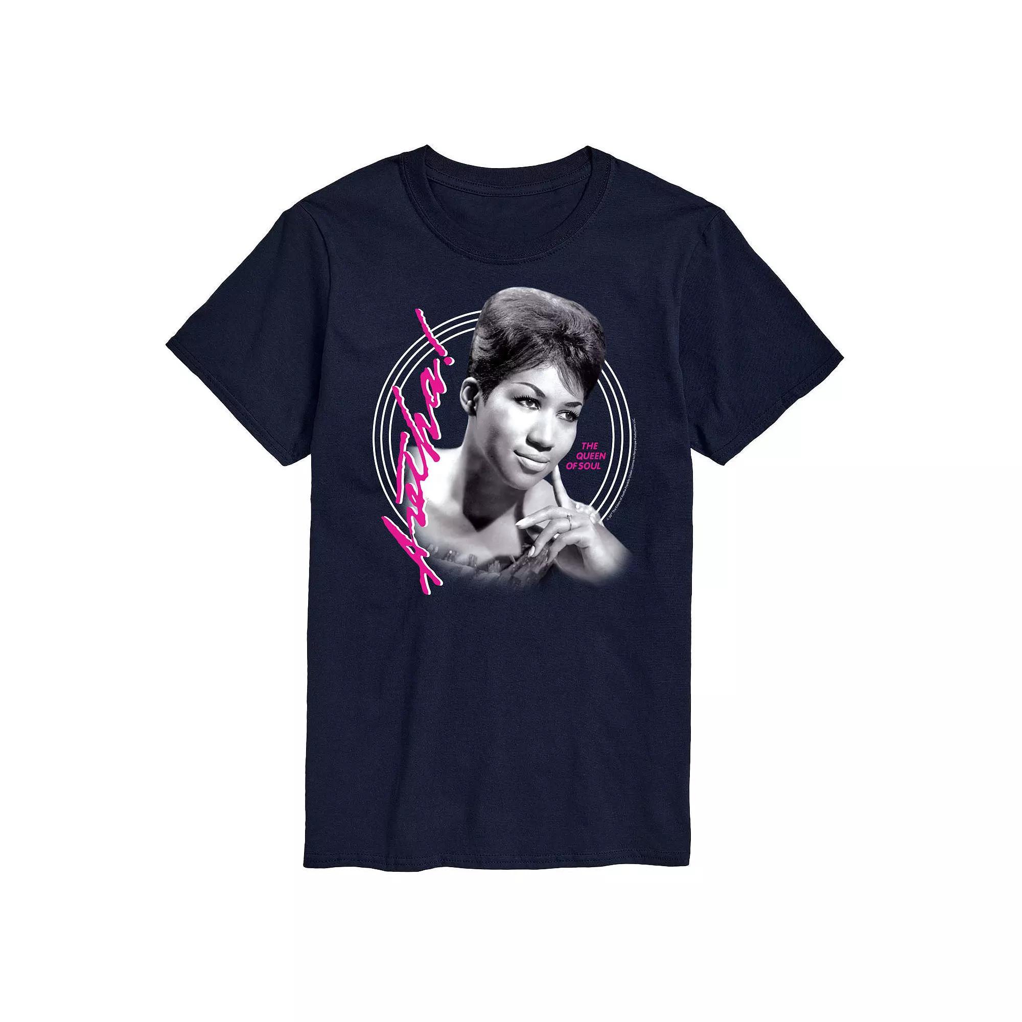 Mens Aretha Franklin Queen Of Soul Graphic Tee Blue Product Image