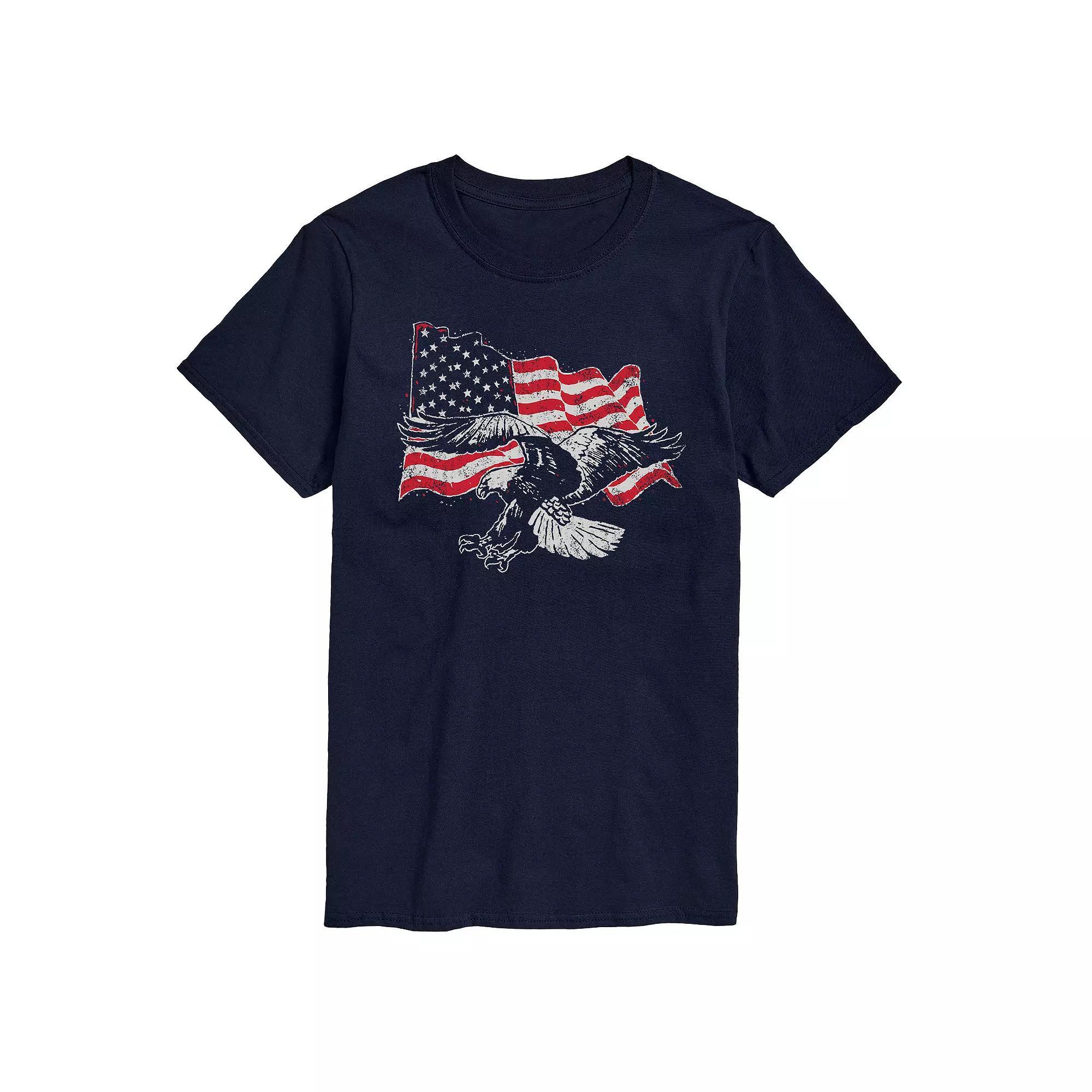 Big & Tall Eagle Flag Graphic Tee, Men's, Size: 4XB, Blue Product Image