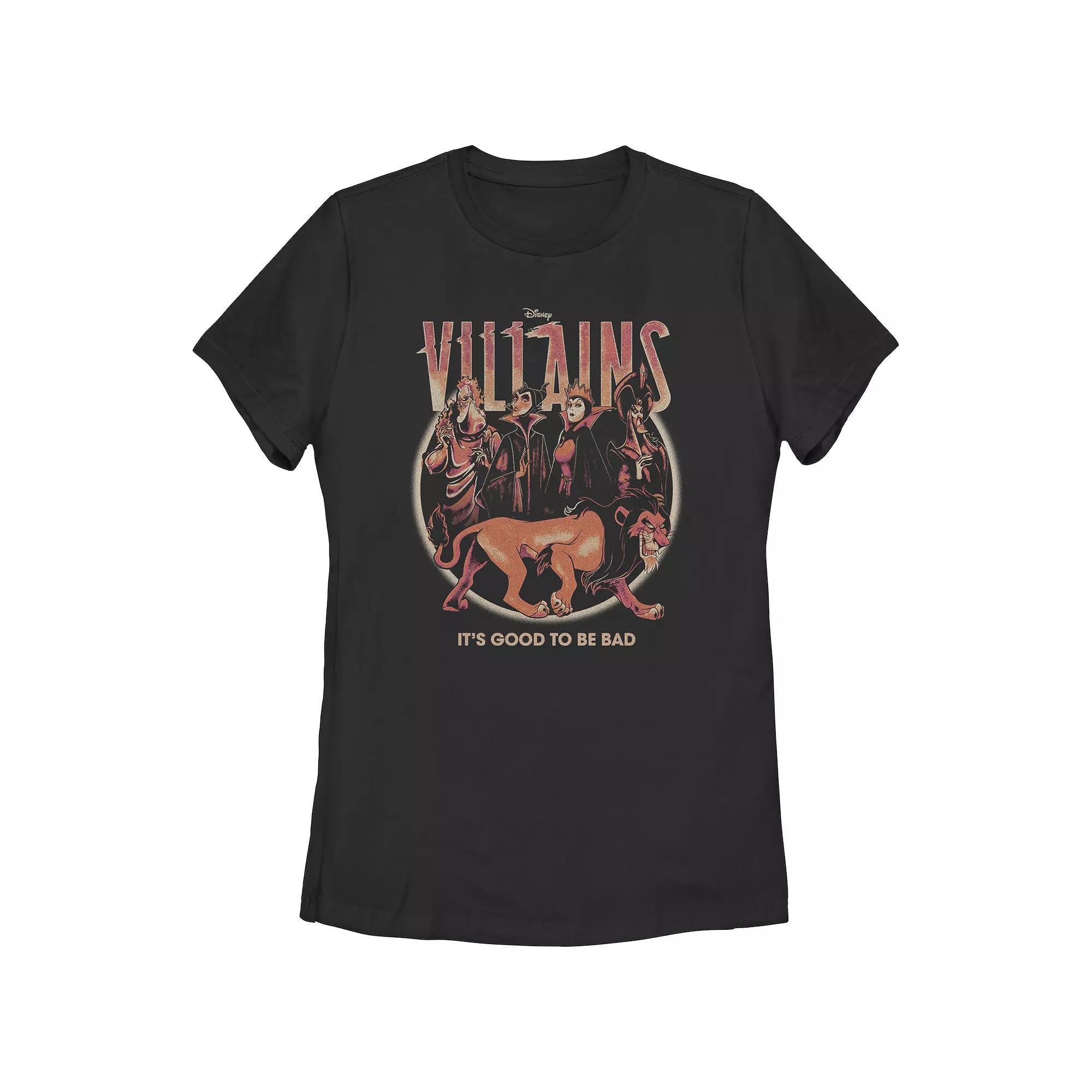 Disney Villains It's Good To Be Bad Juniors' Graphic Tee, Girl's, Size: Large, Black Product Image