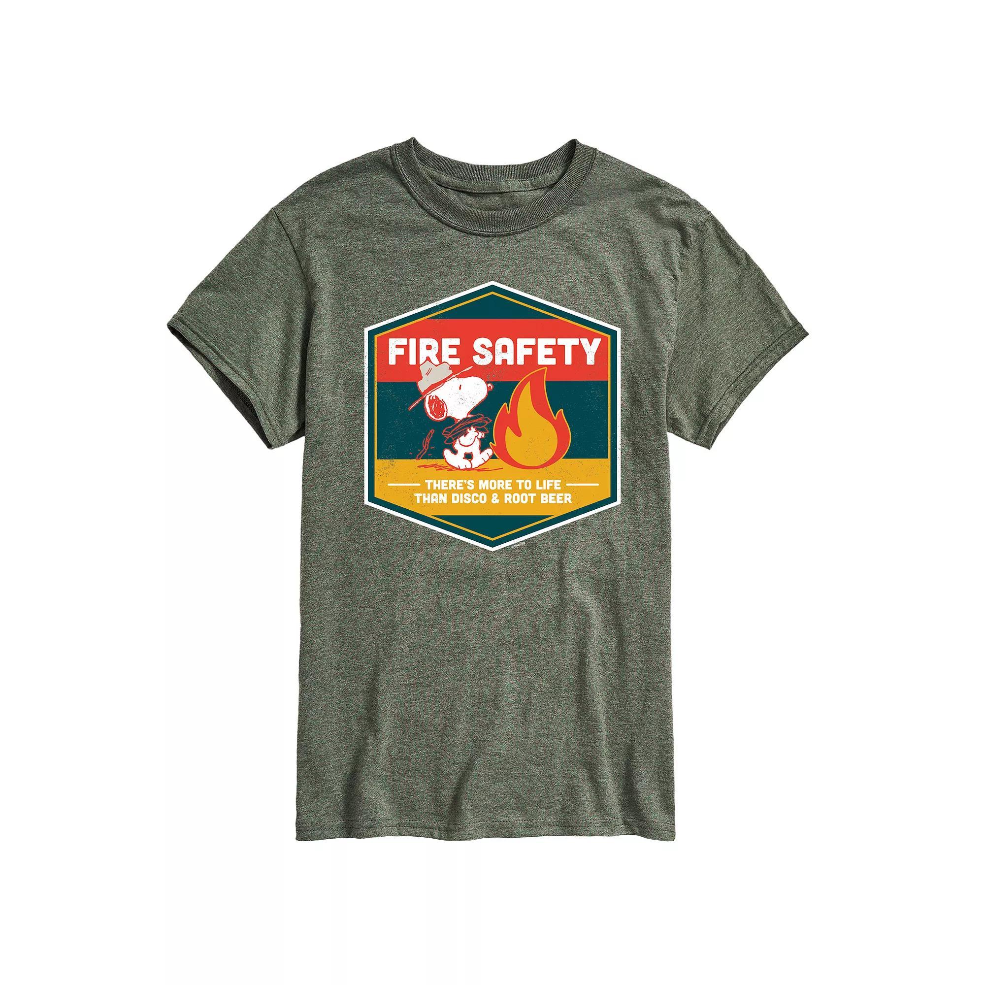 Big & Tall Peanuts Beagle Scouts Fire Safety Graphic Tee, Mens Heather Grey Product Image