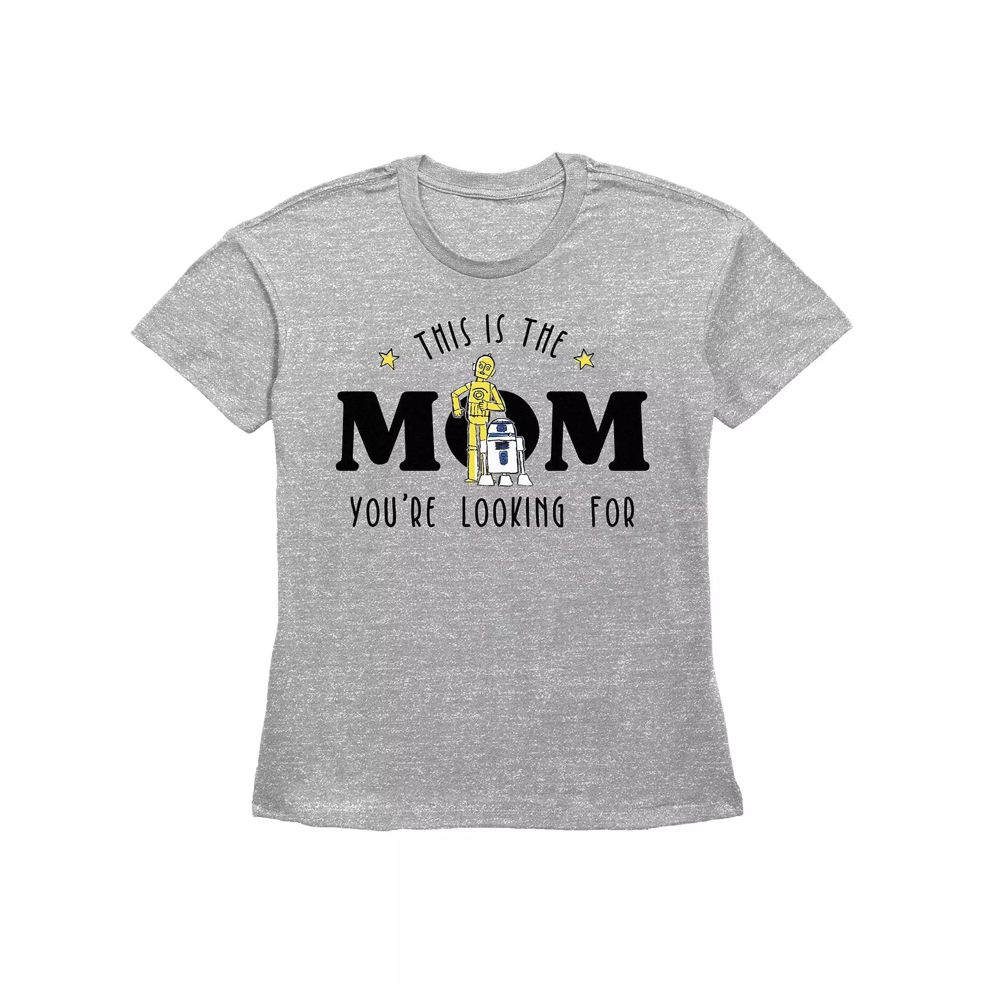 Women's Star Wars This Is The Mom You're Looking For Basic Fit Graphic Tee, Size: XXL, Grey Gray Product Image